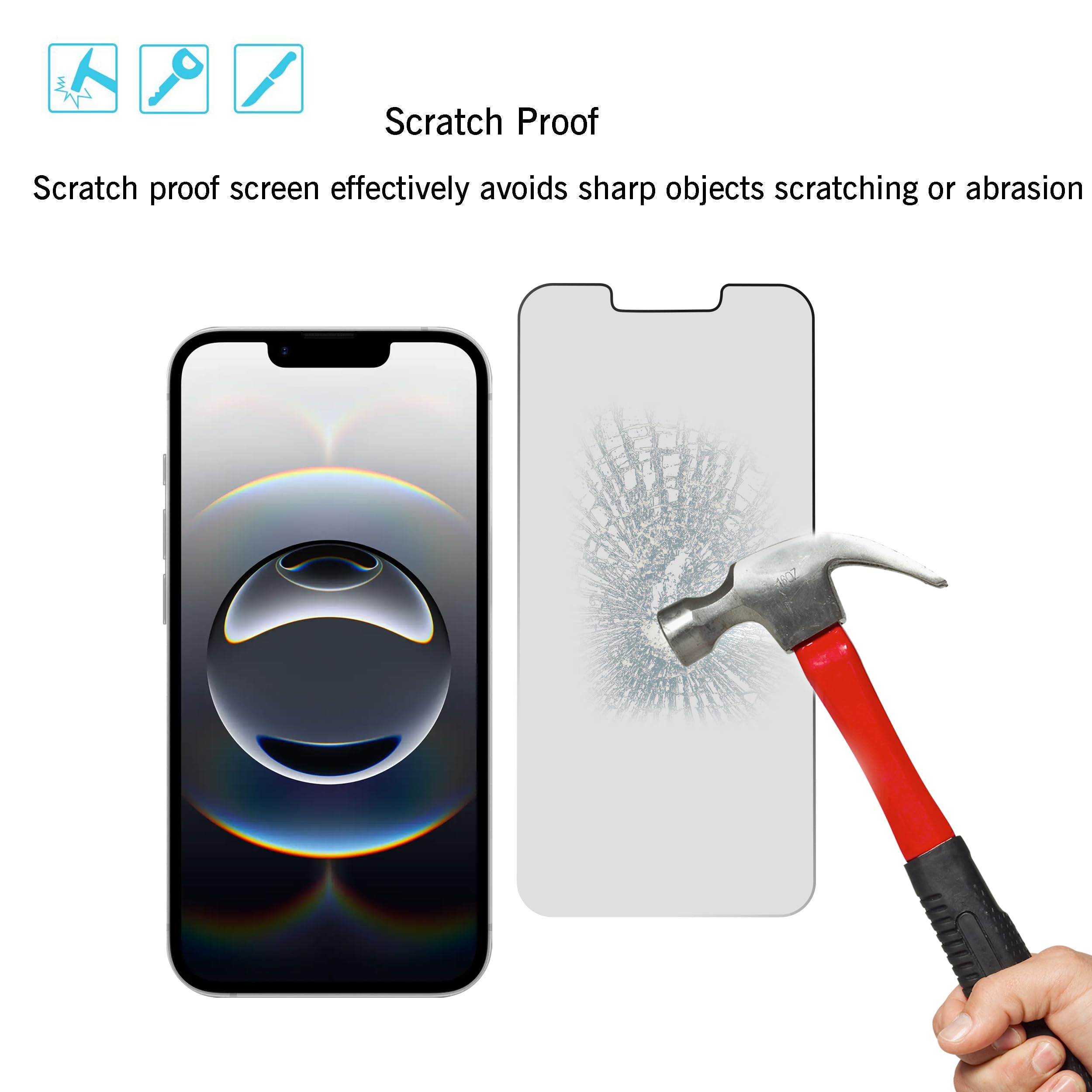 Ailun 2-Pack Privacy Screen Protector for iPhone 16e/14/13/13 Pro (6.1 Inch) - Anti-Spy Tempered Glass, Anti-Scratch, Case Friendly - Perfect for Office, Travel & Personal Data Protection