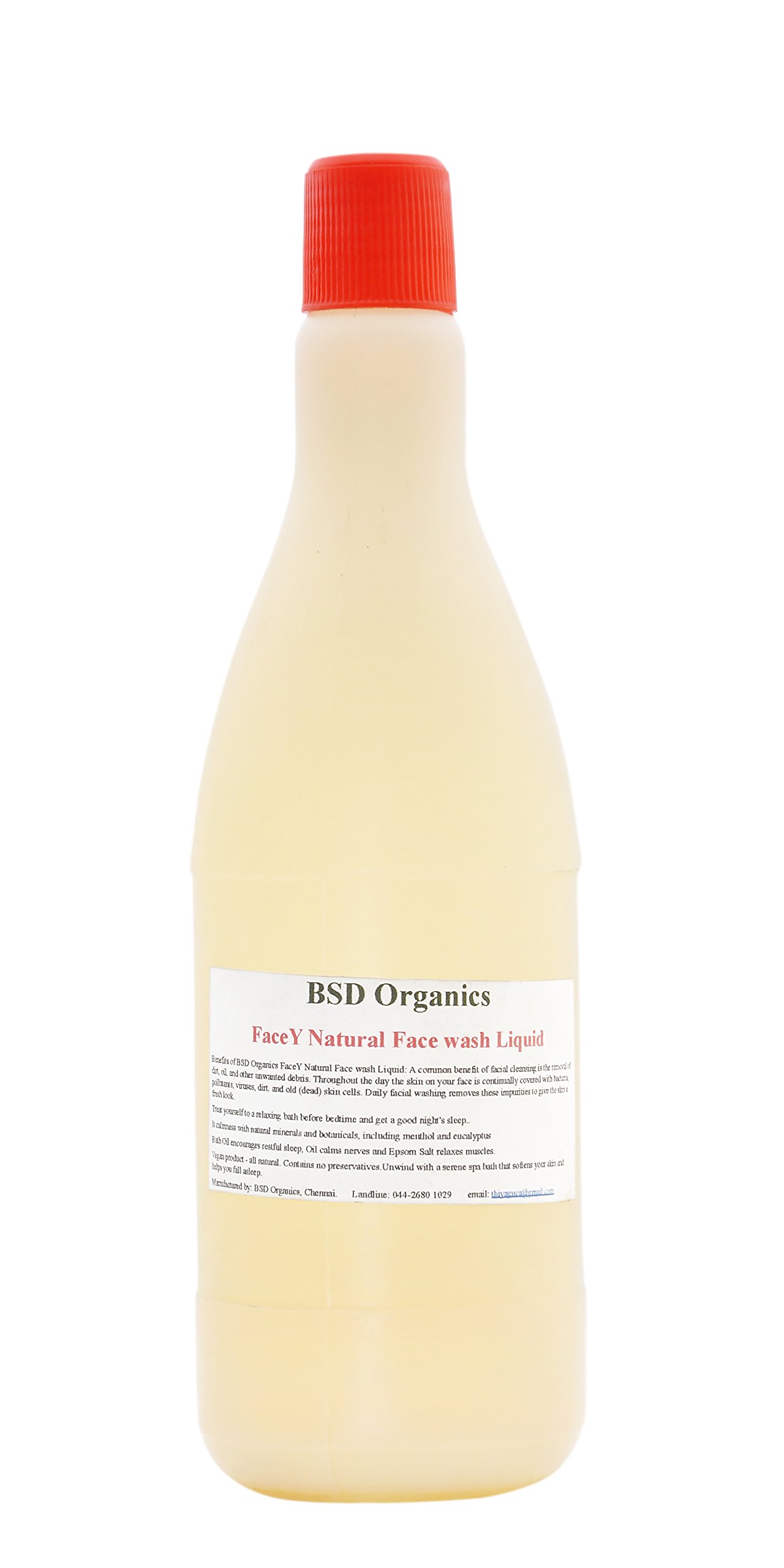 BSD Organics FaceY Natural Face Wash Liquid - 700ml | Gentle Cleansing for All Skin Types | Perfect for Daily Skincare Routine & Travel