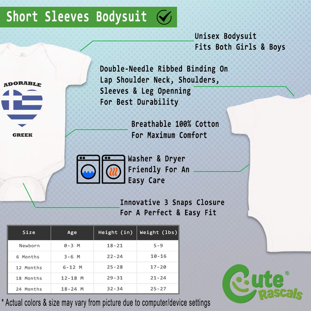 Custom Baby Bodysuits for Boys & Girls - Adorable Greek Heart Design, Soft Cotton Infant Clothes | Perfect for Newborn Photoshoots, Baby Showers & Everyday Wear
