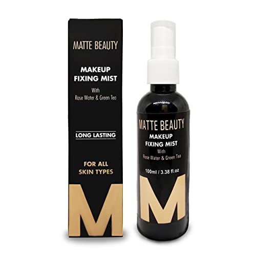 Professional Makeup Fixing Mist with Rose Water & Green Tea - Long-Lasting Makeup Setting Spray for Face - 100ml - Perfect for Bridal, Photo Shoots & Daily Wear