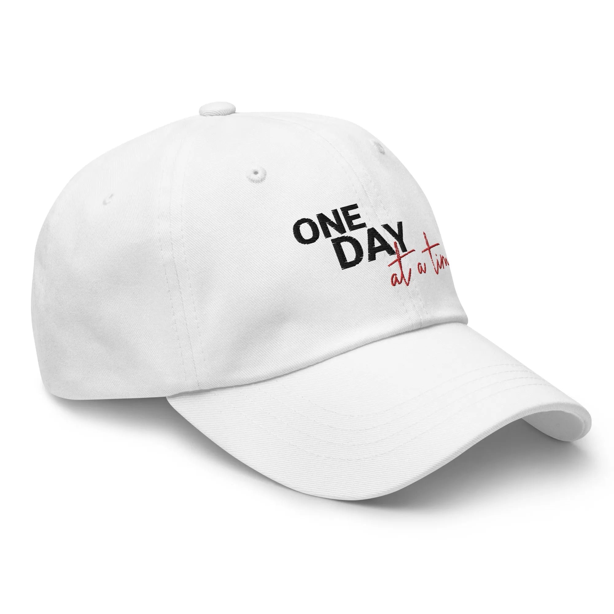 One Day At A Time Embroidered Dad Hat - Adjustable Cotton Baseball Cap for Men & Women - Perfect for Outdoor Activities, Sports & Casual Wear