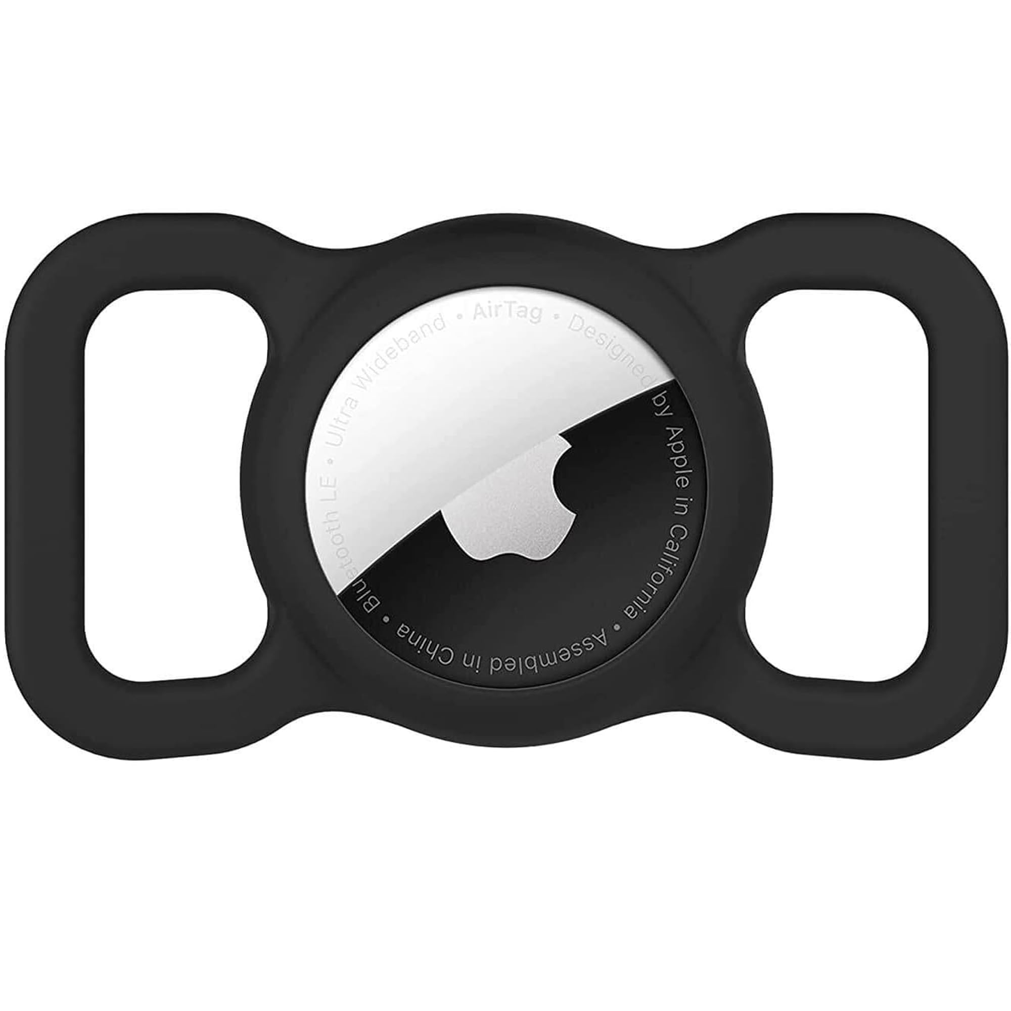 AirTag Dog Collar Holder - Anti-Lost Silicone Pet Tracker Accessory (Black) | Perfect for Dogs, Cats & Outdoor Adventures