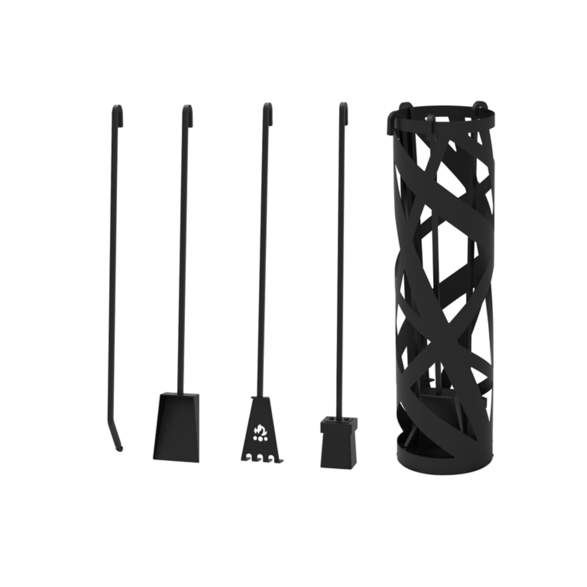 Valcourt Papyrus Fireplace Tool Set AC02622 - Heavy Duty Fireplace Accessories for Wood Burning Stoves - Perfect for Indoor & Outdoor Fire Pits, Fireplaces, and Camping