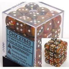 Chessex D6 36-Pack Mardi Gras Dice Set - 12mm White Pipped D6 Dice Blocks for Tabletop RPGs, Board Games & Casino Night Parties