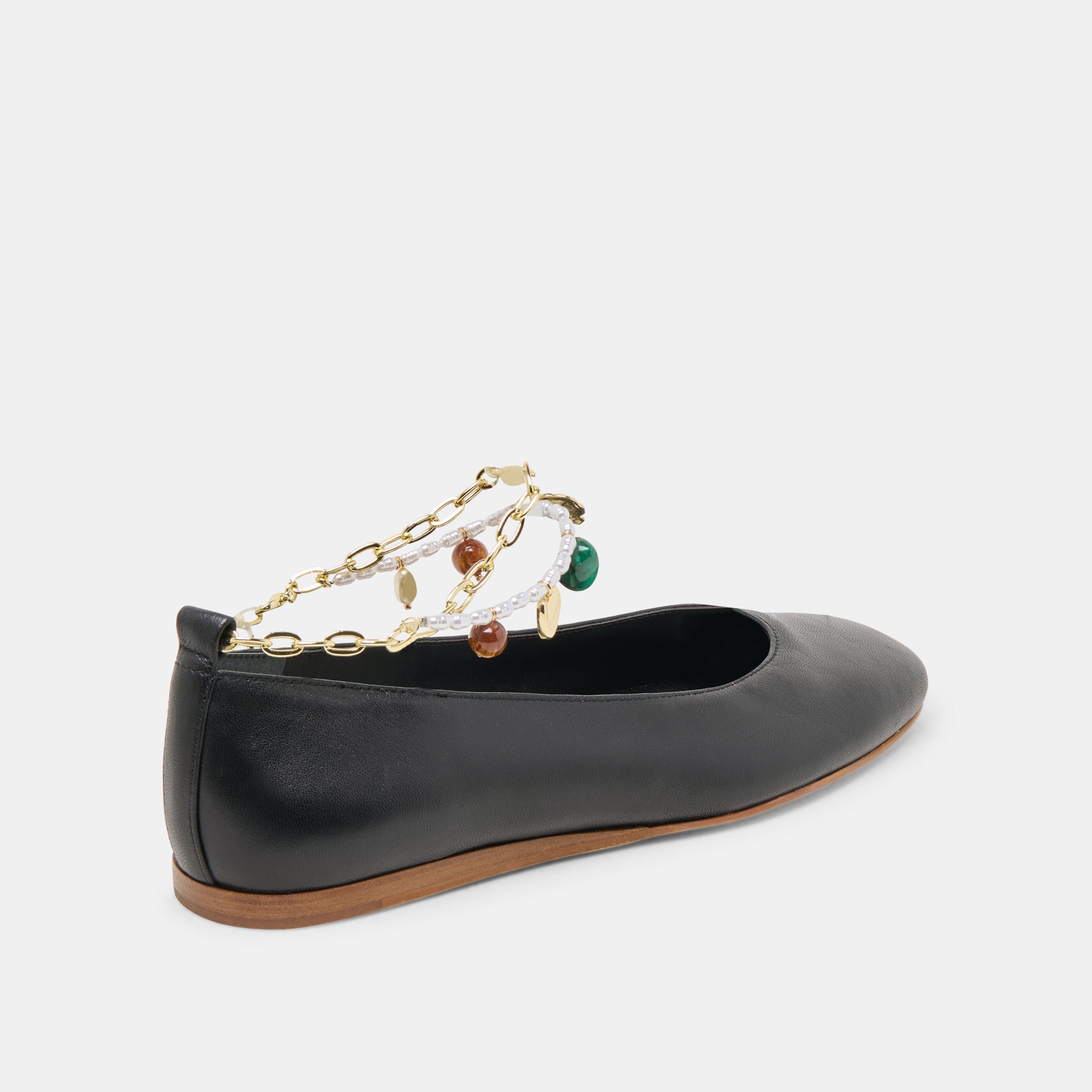 Baiden Women's Black Leather Ballet Flats - Comfortable & Stylish Shoes for Work, Casual Wear & Travel