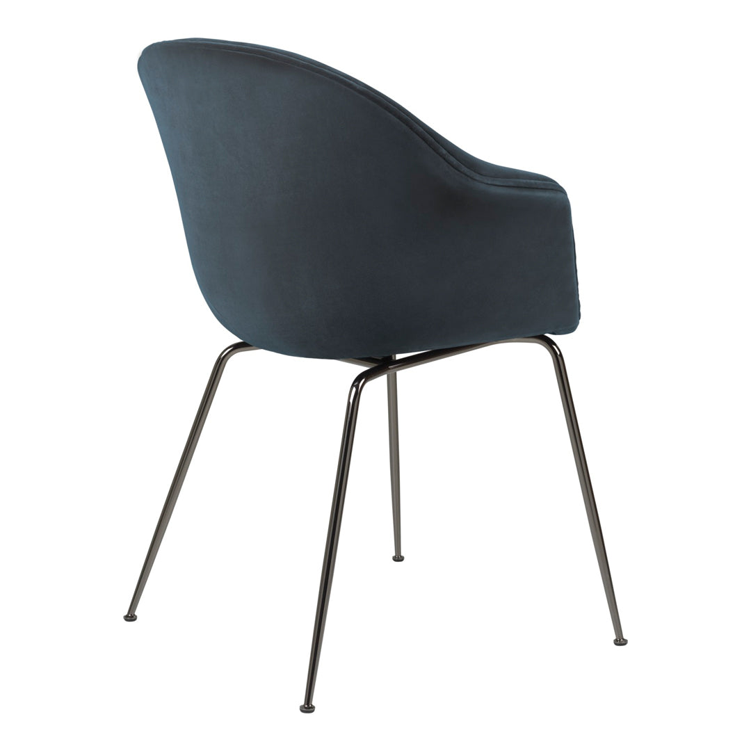 Bat Dining Chair with Conic Base - Fully Upholstered Modern Kitchen Chair for Dining Room, Restaurant & Cafe