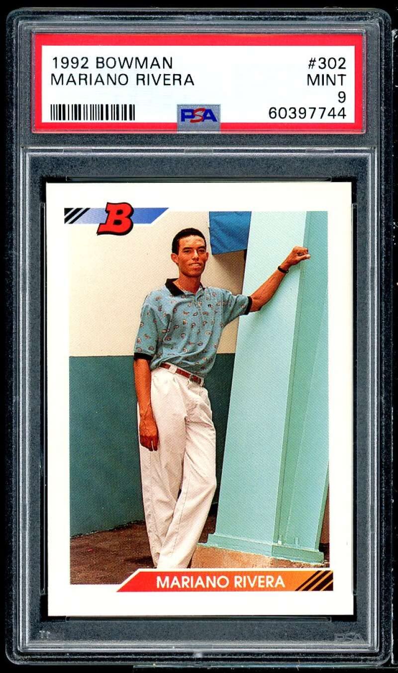 1992 Bowman Mariano Rivera #302 Rookie Card - New York Yankees Baseball PSA 9 Graded - Perfect for Collectors, Sports Memorabilia Displays & Investment