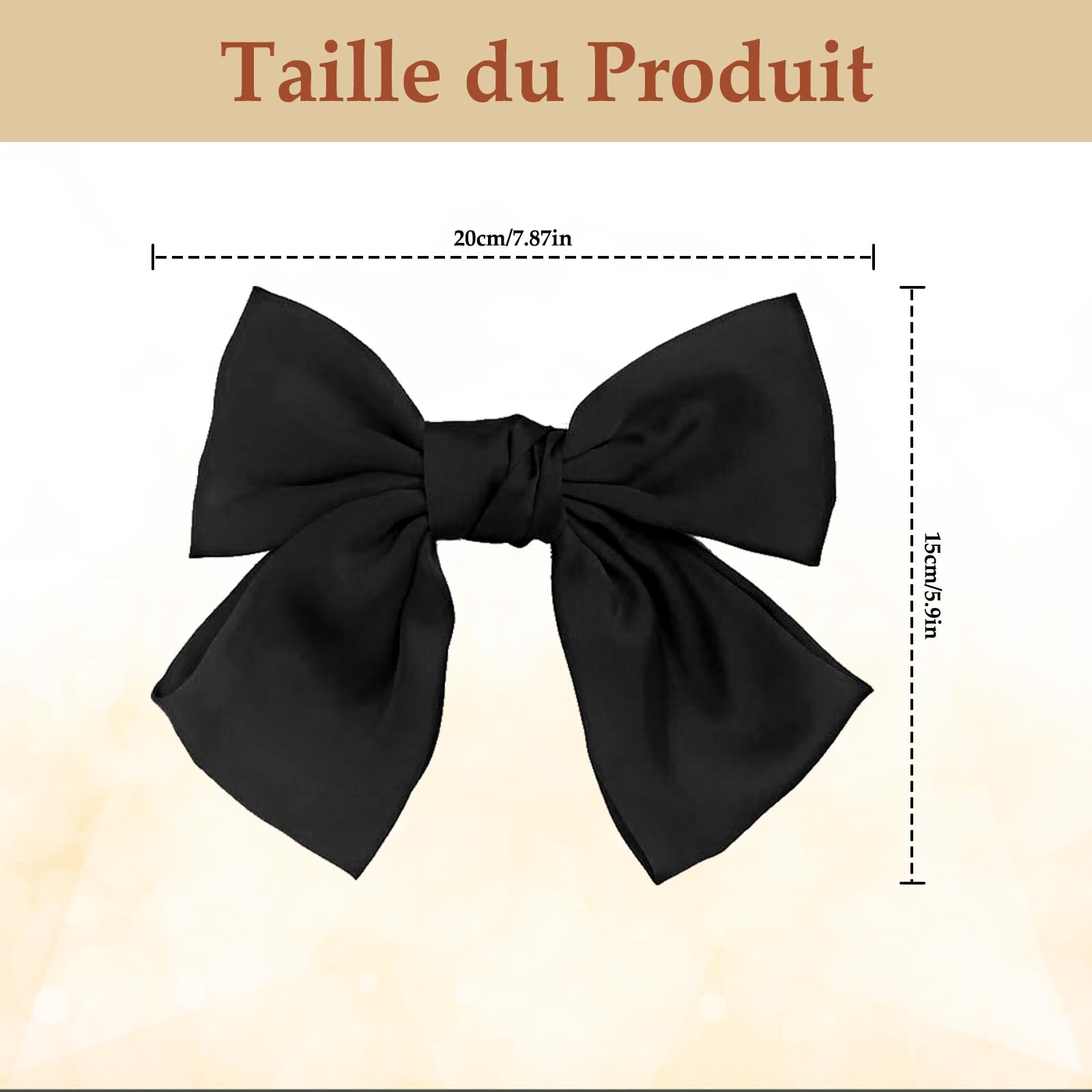 ZOCONE 4 Pack Large Women's Hair Bow Clips - Soft Satin French Style Hair Accessories in Green, Black, Red & White | Perfect for Weddings, Parties, Prom & Everyday Fashion