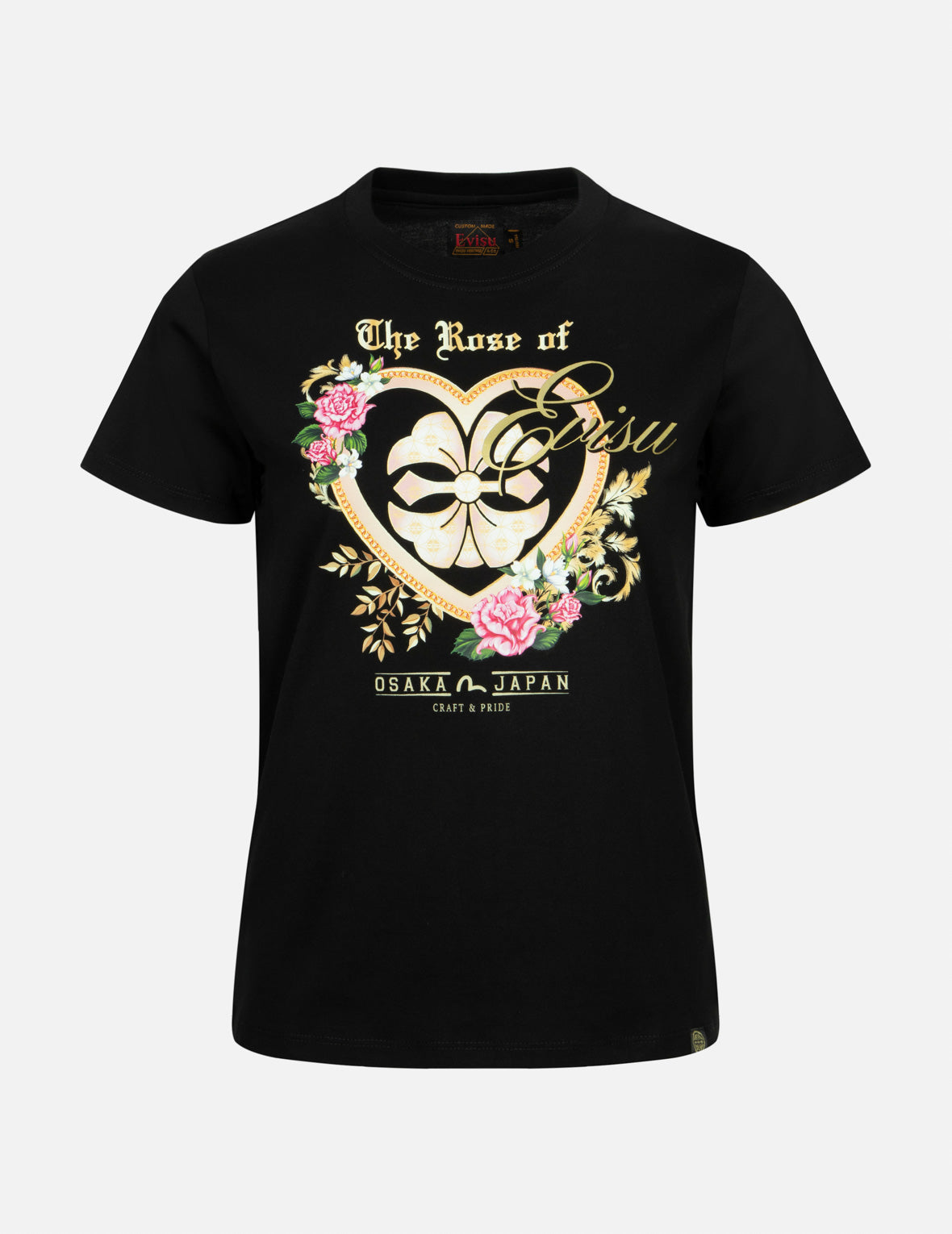EVISU Print Regular Fit T-Shirt for Men - Stylish Rose Graphic Tee - Casual Wear & Street Fashion Outfits