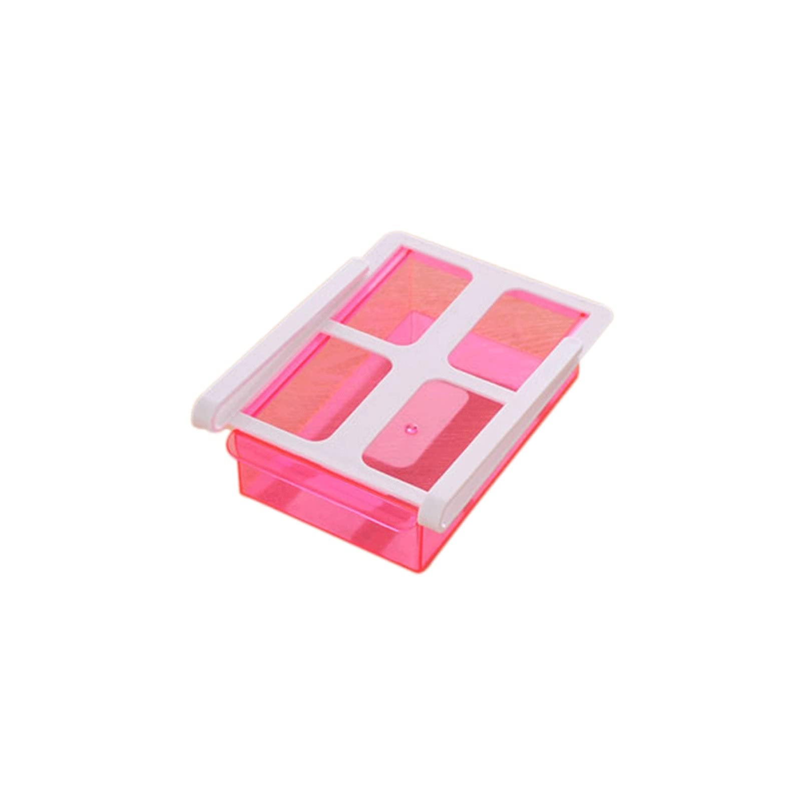 Pink Refrigerator Organizer Drawer - Under Shelf Storage Rack for Fresh Food, Multi-Purpose Kitchen Fridge Organizer with Slide-Out Design | Perfect for Fruits, Vegetables & Snacks Storage