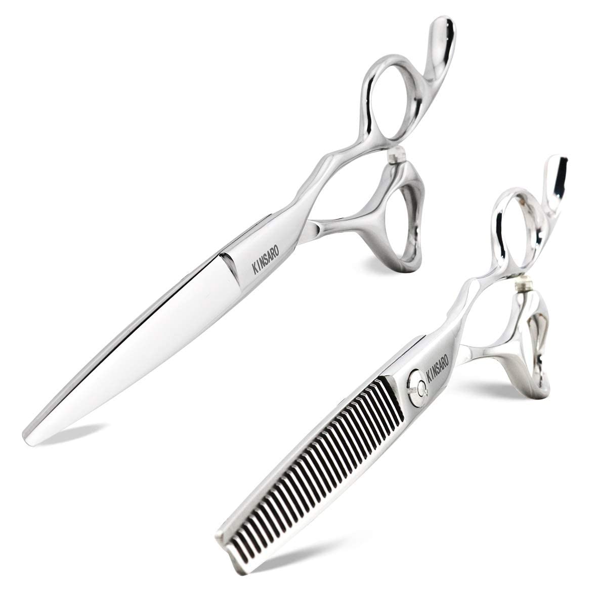Kinsaro Professional 6 Inch Hair Cutting Scissors & 5.5 Inch Thinning Shears - Barber & Hairstyling Tools for Precision Haircuts & Styling (Perfect for Salons, Home Use & DIY Haircuts)