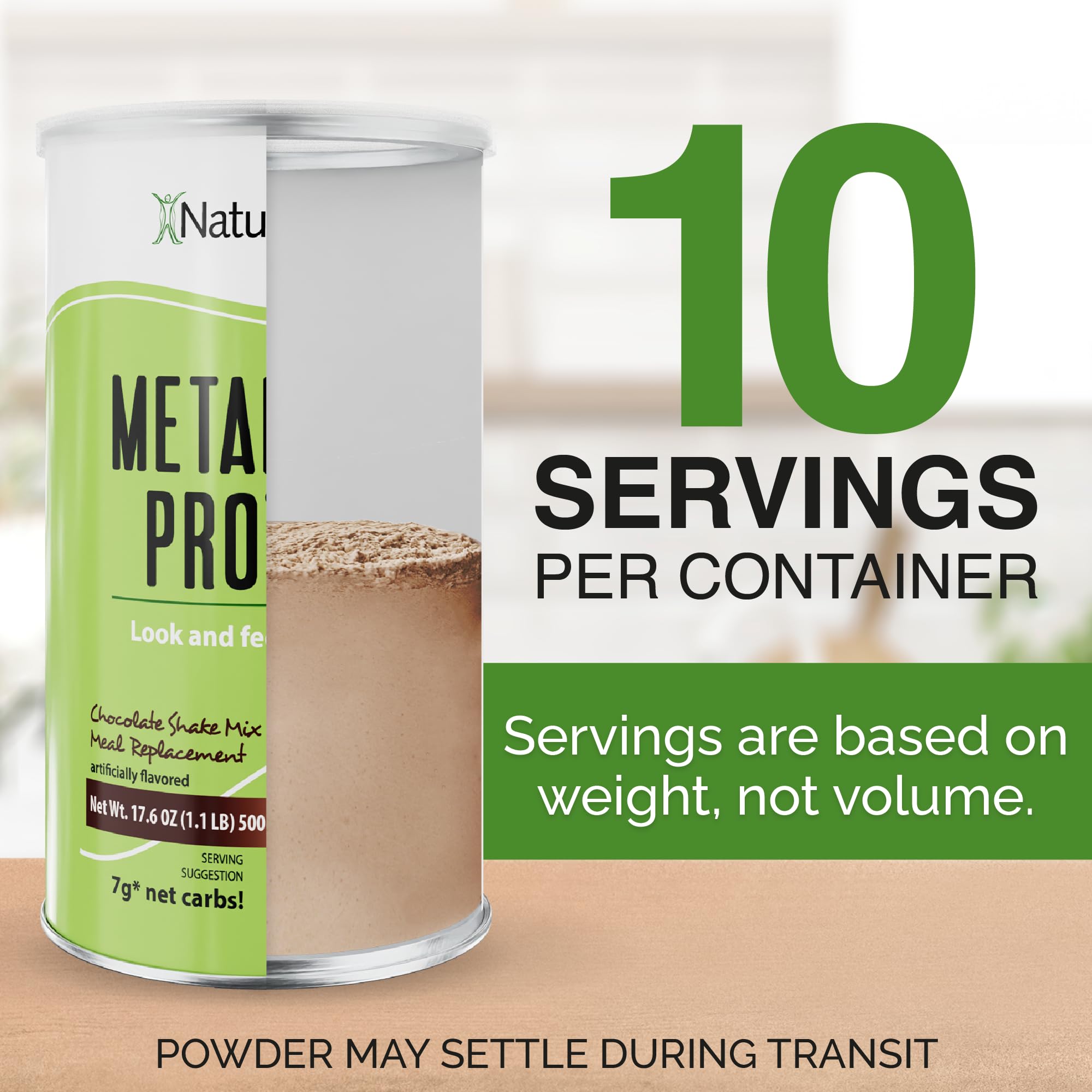 NaturalSlim Meal Replacement Protein Powder Chocolate - Low Carb Breakfast Shake for Weight Loss & Metabolism Support - Helps Curb Cravings & Hunger - 10 Servings (17.6oz) - Perfect for Busy Mornings, Post-Workout Recovery & Healthy Meal Prep