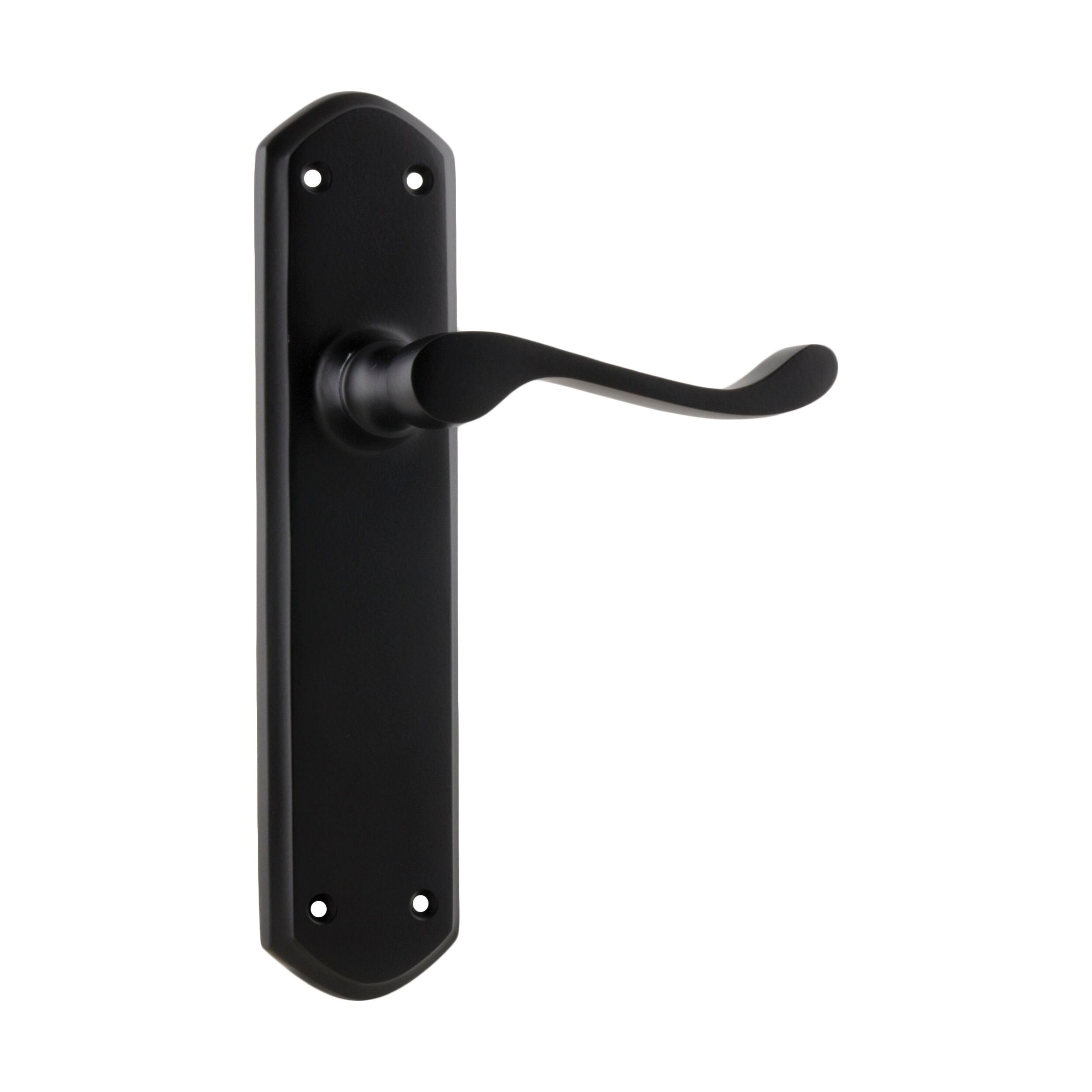 1927 Vintage Door Lever Windsor Latch Pair - Matte Black Finish - 200x60x45mm (HxPxW) - Classic Interior Door Hardware for Bedroom, Bathroom & Closet Doors