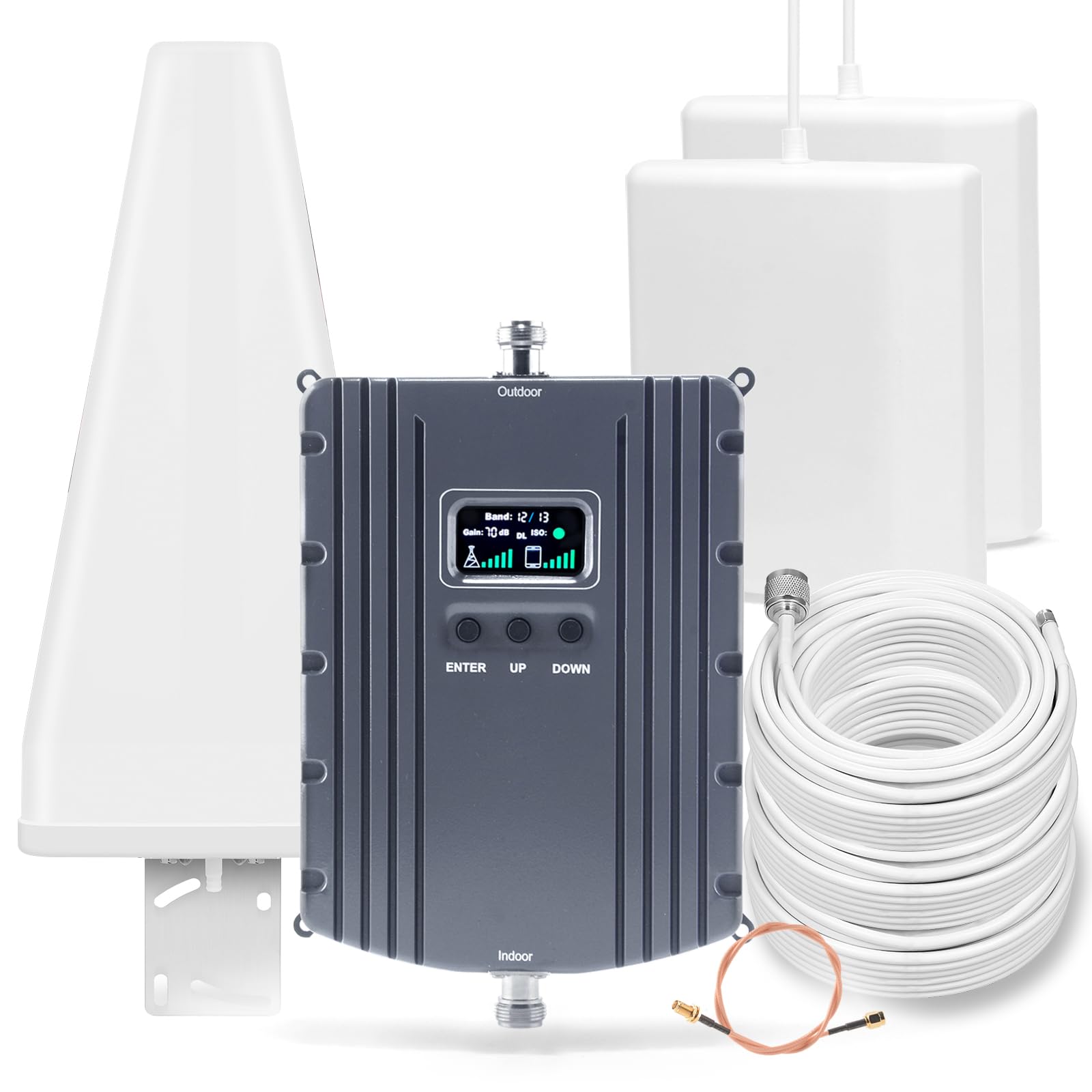 Best 4G/5G LTE Cell Phone Signal Booster for Home & Office - Covers Up to 8000 Sq.Ft with 2 Panel Antennas | Supports All US Carriers (Band 66/2/4/5/12/17/13/25) | FCC Approved | Perfect for Multi-Room Coverage, Basements & Rural Areas