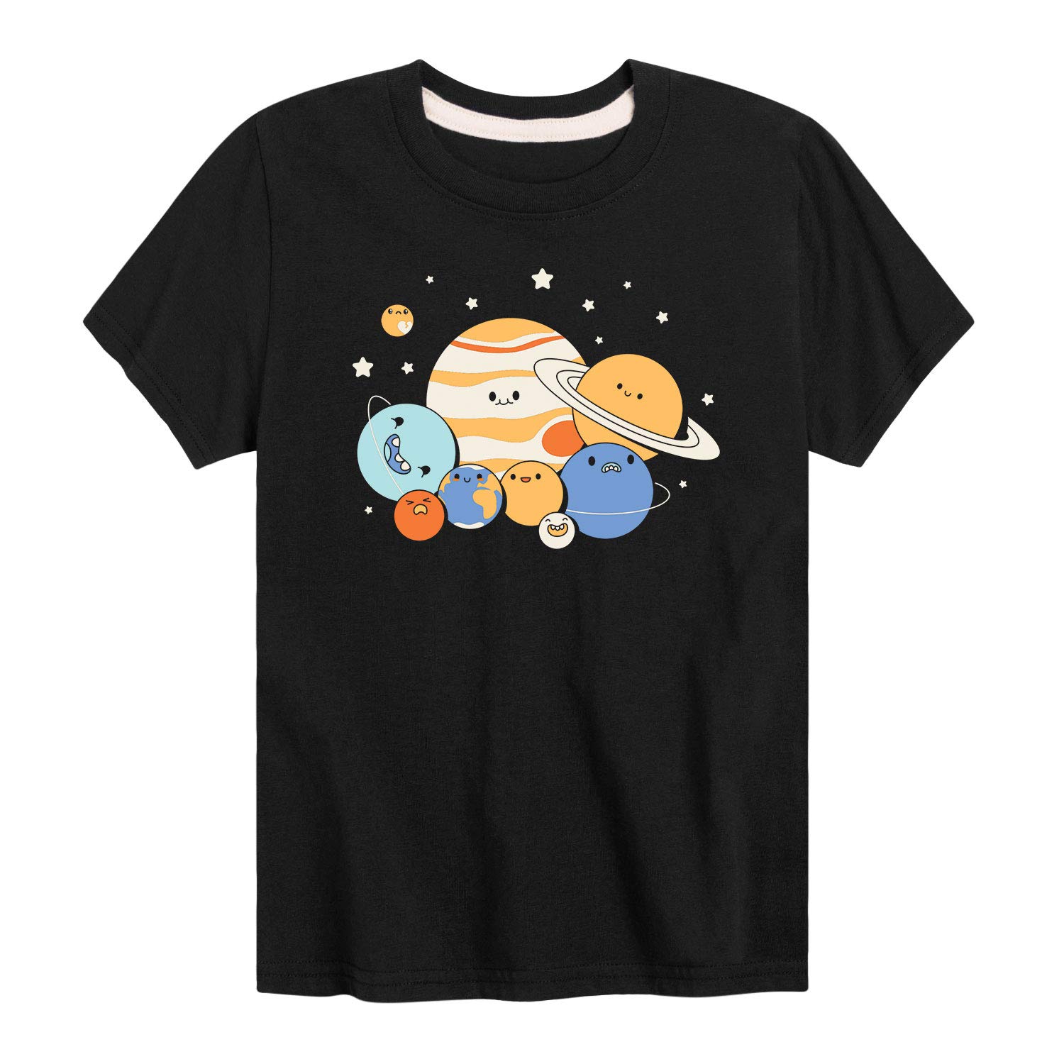 Planets Print Toddler & Youth Short Sleeve T-Shirt - Space Themed Kids Tee for Boys & Girls - Perfect for School, Playdates & Outer Space Birthday Parties