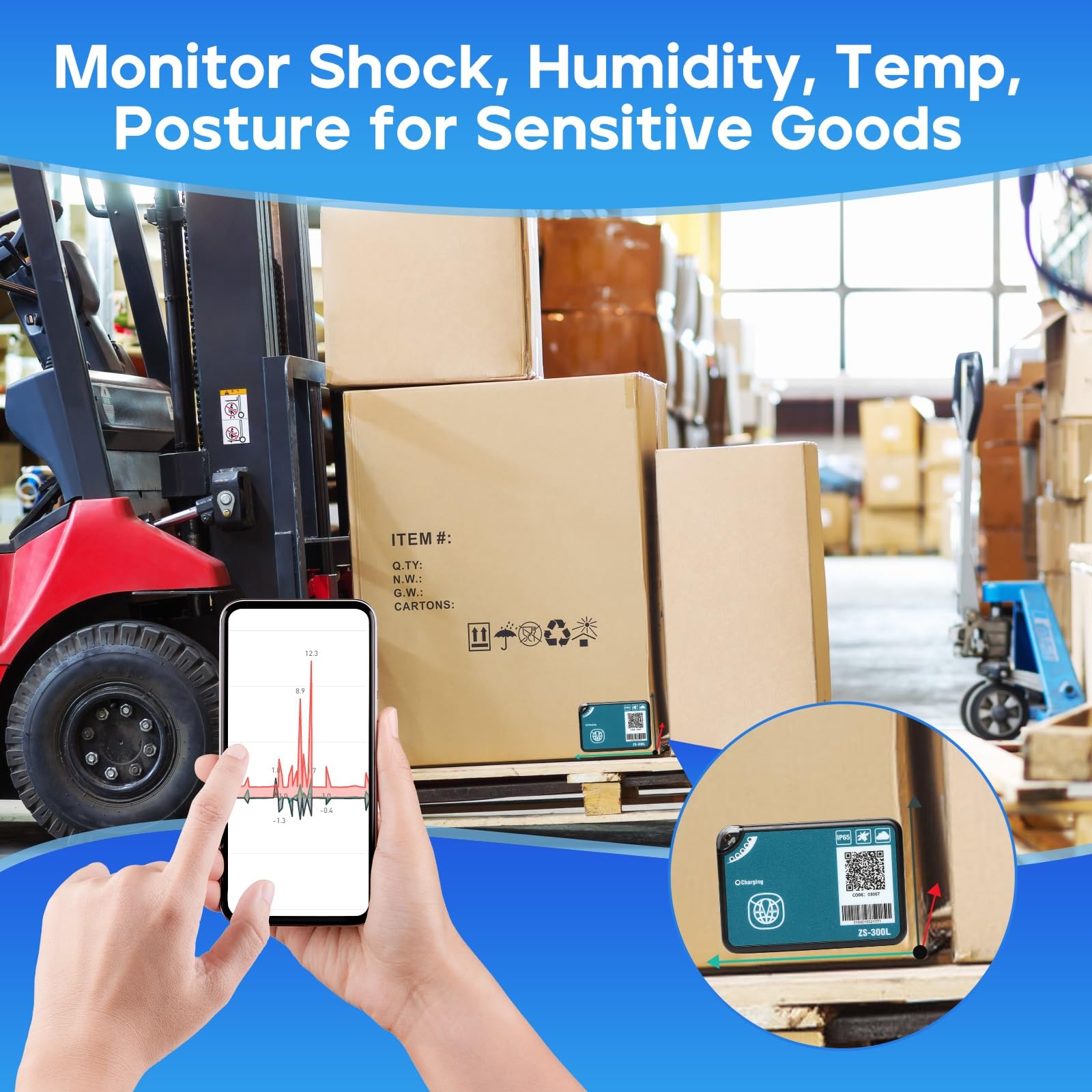 Multi-Sensor GPS Tracker with Temperature, Humidity, Light, Shock & Air Pressure Monitoring | Industrial-Grade Global Coverage for RV, Pet Tracking, Greenhouse, Cold Chain Logistics & Valuables Protection | Real-Time Alerts & Subscription Required for Shipment Monitoring & Asset Security