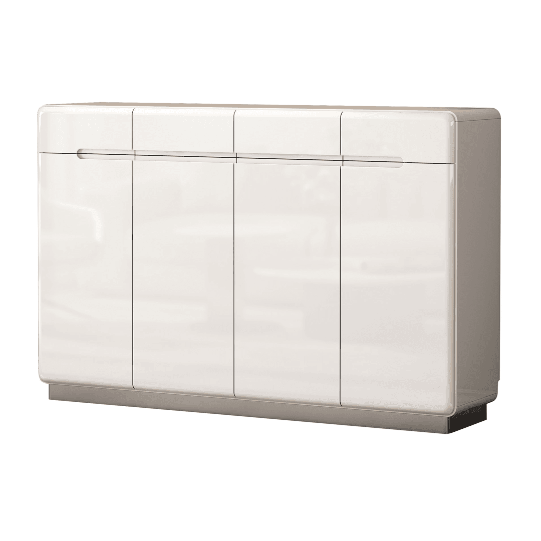 Estrella 4-Door White Shoe Storage Cabinet - 140cm Tall Entryway Organizer for Hallway, Closet & Mudroom - Space Saving Shoe Rack for Sneakers, Boots & Sandals