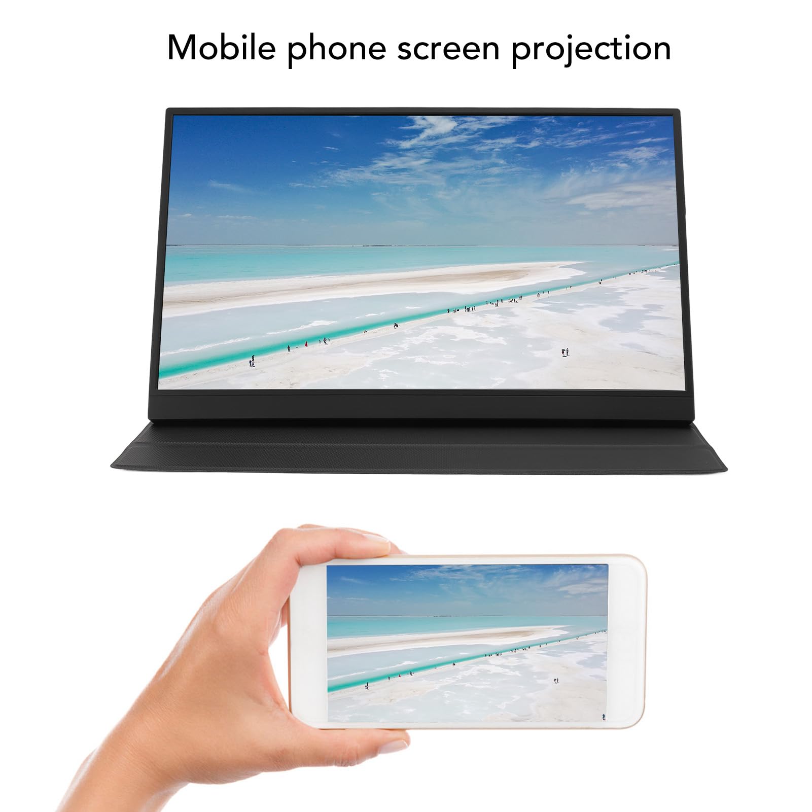 17.3 Inch Portable Monitor with HDMI USB-C 2.5K Resolution, 16:9 IPS External Display for Laptop with Adjustable Stand & VESA Mount - Perfect for Gaming, Work, and Travel