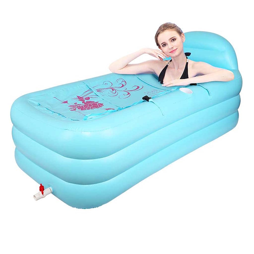 Portable Bathtub TJH - 160cm Foldable Independent Soaking Tub for Hydro Massage or Ice Bath, Easy to Install, PVC Material - Perfect for Small Spaces, Camping, and Outdoor Relaxation