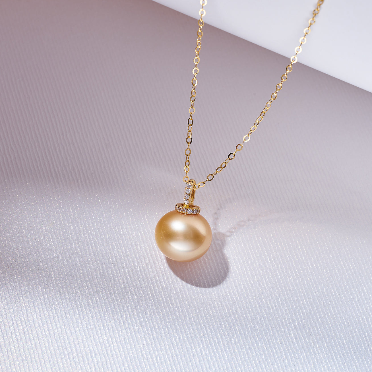 18K Solid Gold 12mm South Sea Golden Pearl Necklace for Women - Luxury Elegant Jewelry Gift for Wedding, Anniversary & Special Occasions