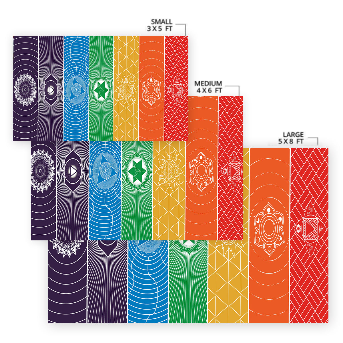 Chakra Yoga Area Rug - Non-Slip Meditation Mat for Home & Studio - Perfect for Yoga, Meditation, and Spiritual Practices