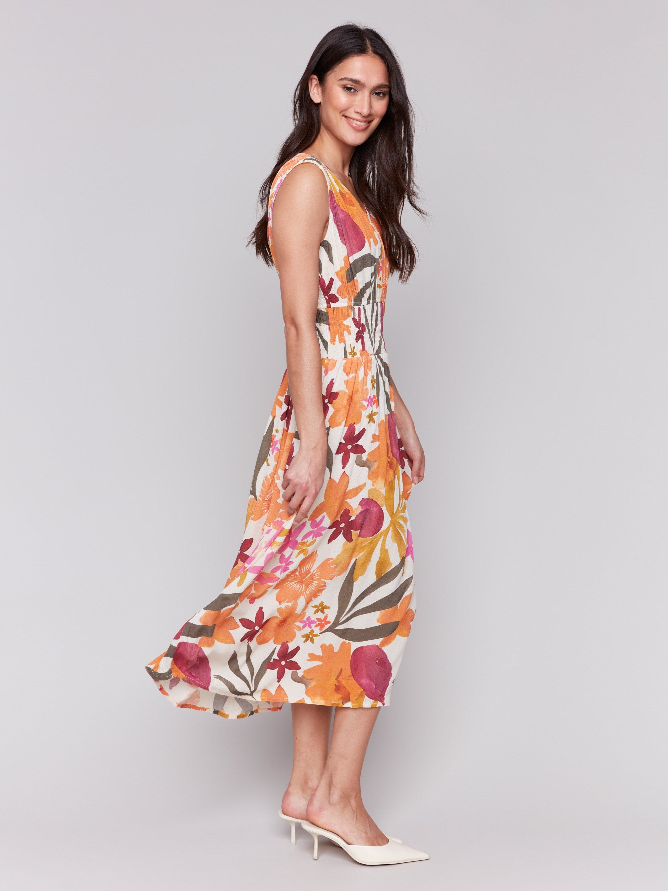 Floral Printed Sleeveless Empire Waist Summer Dress for Women | Perfect for Beach Vacations, Garden Parties & Date Nights
