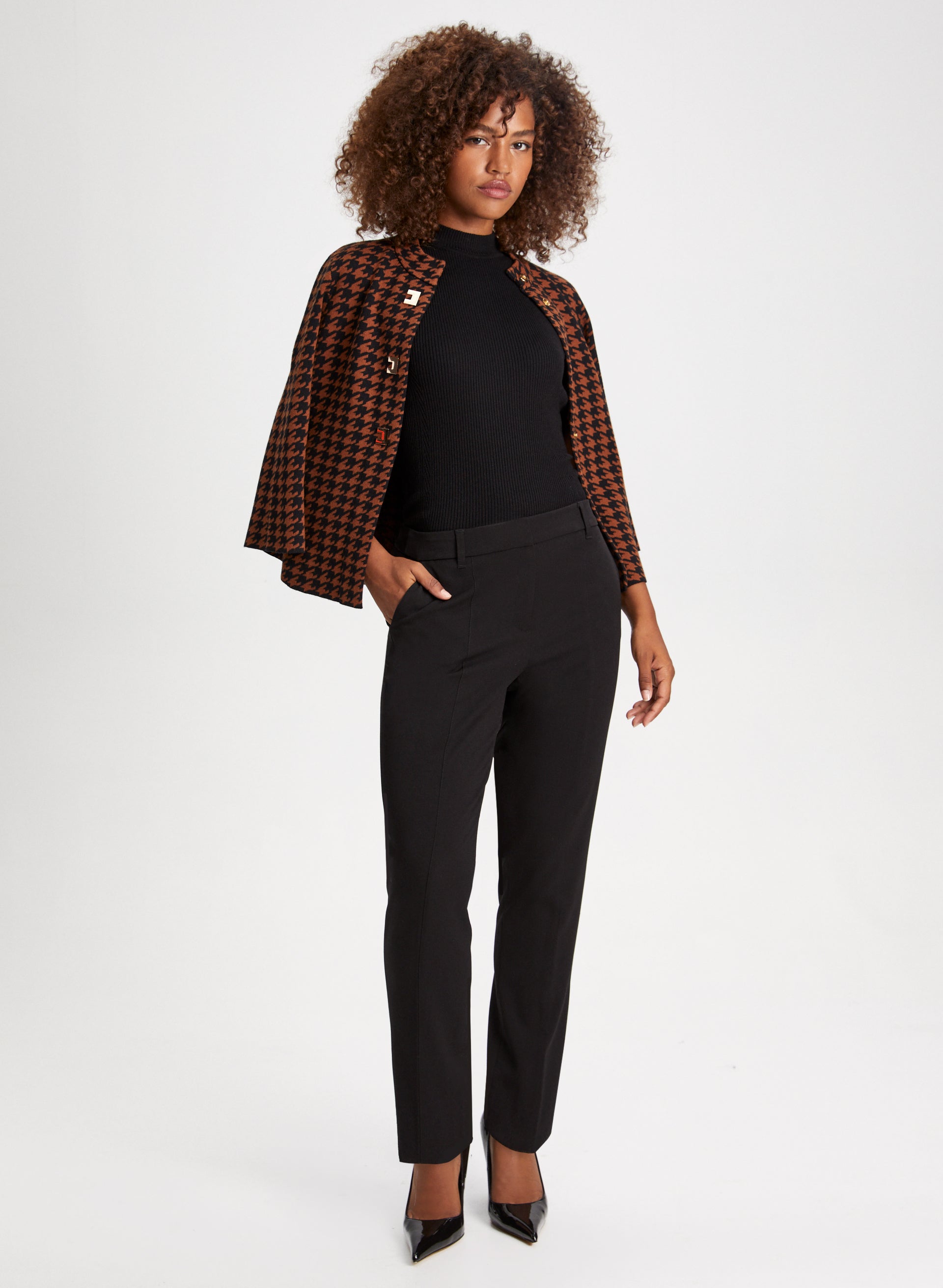 City Fit Straight Leg Pants for Women - High Waisted Office Trousers, Comfortable Work Pants for Business Casual & Professional Wear