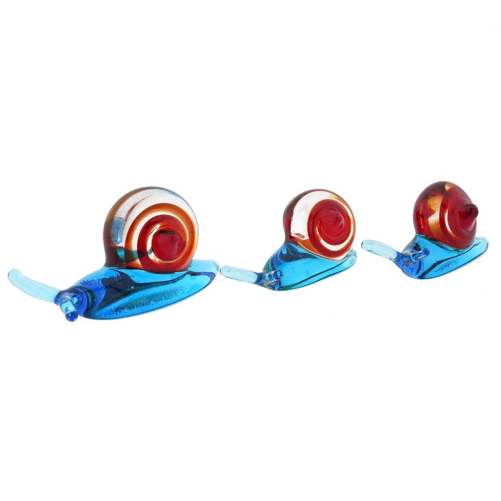Authentic Murano Glass Snail Figurine from Venice - Handcrafted Italian Art Glass Collectible for Home Decor, Gift & Office Display