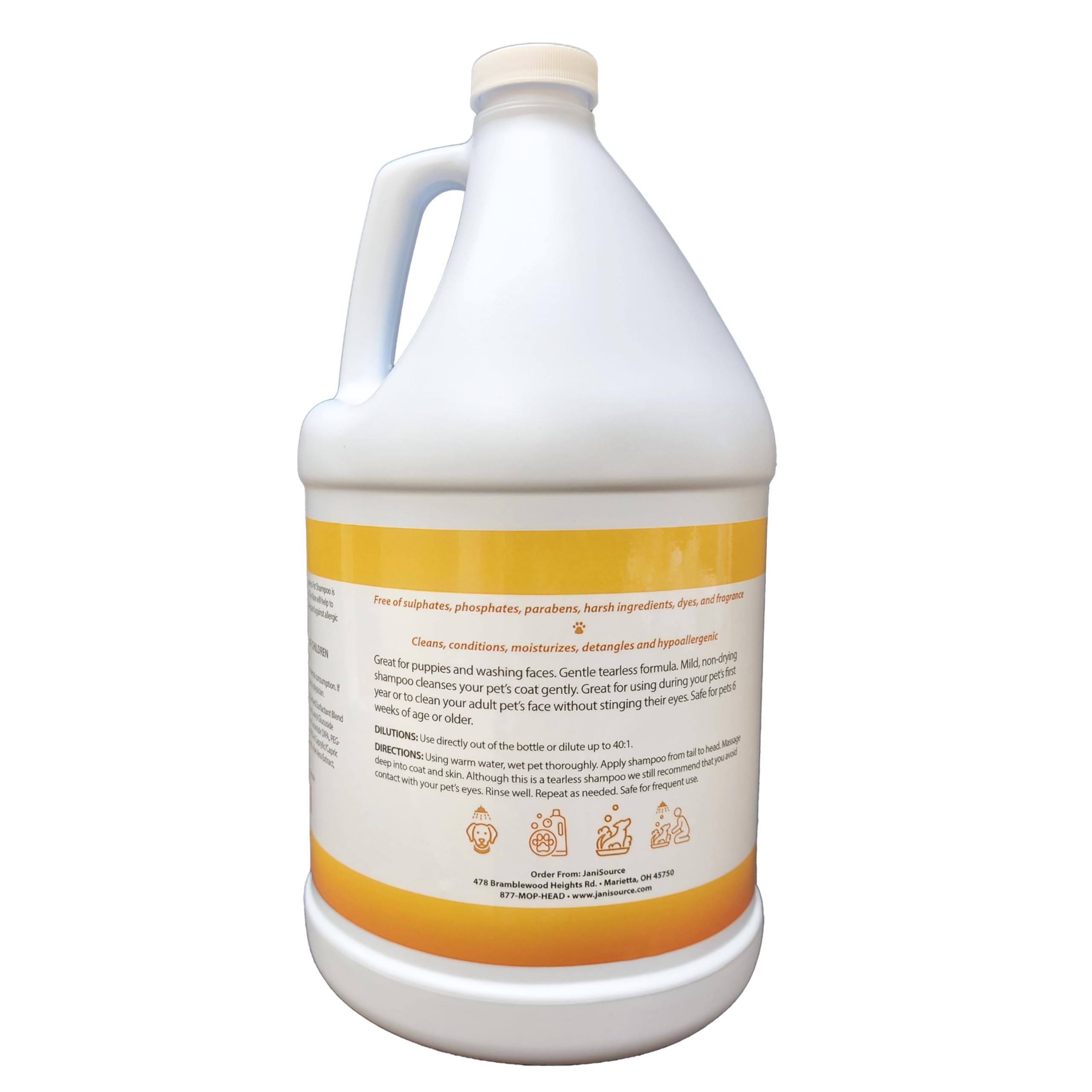 KittyPups Tearless Pet Shampoo for Dogs & Cats - 4 Gallon Bulk Pack (Case of 4) - Gentle Hypoallergenic Formula for Bathing & Grooming - Perfect for Home Use & Pet Grooming Salons
