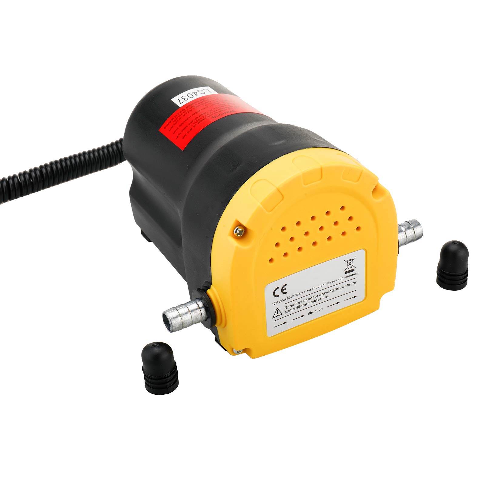 NovelBee 12V 60W Diesel Oil Extractor Pump - Heavy Duty Scavenge Suction Transfer Pump with Hose & Clamps for Engine Oil Change, Marine, RV & Automotive Maintenance