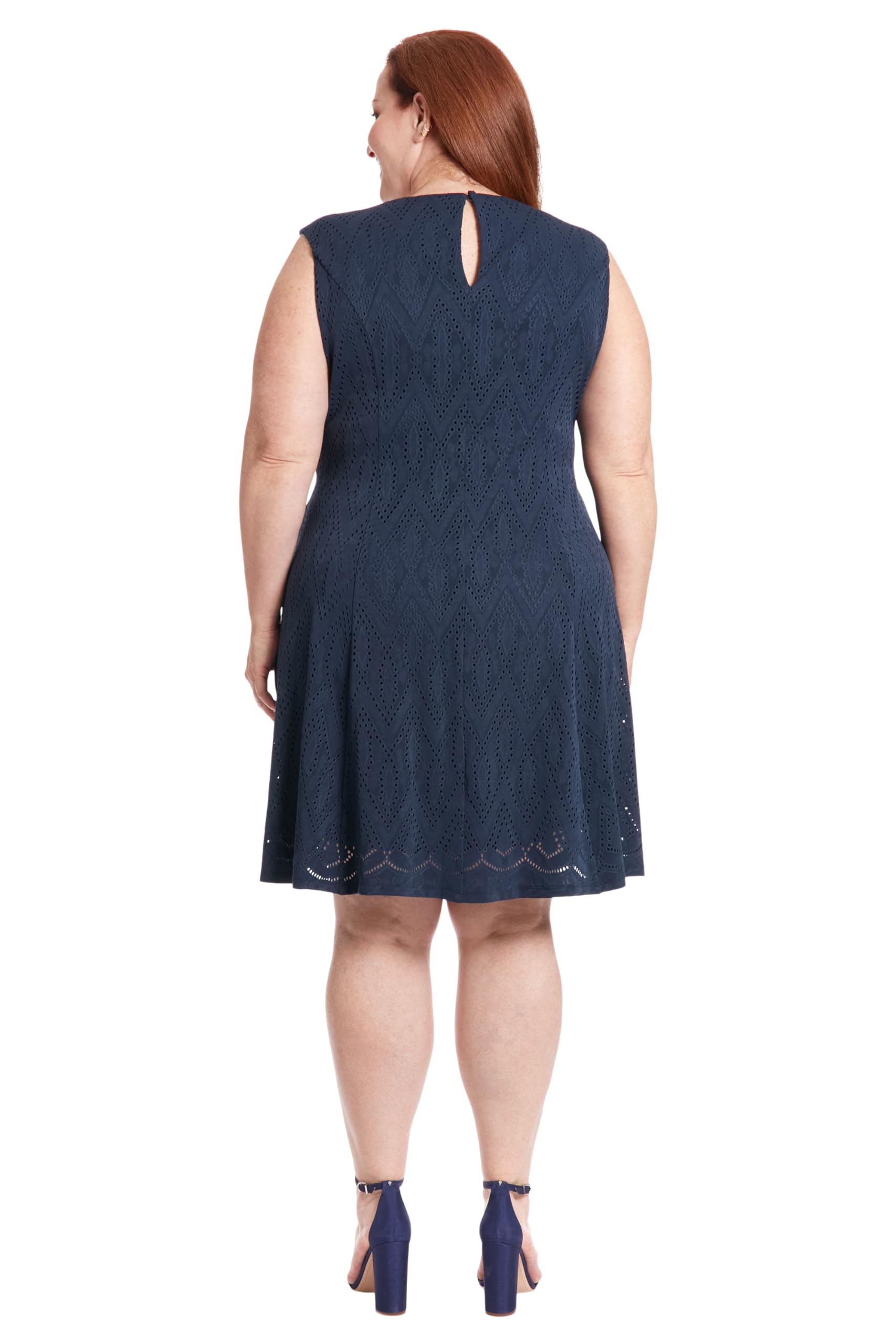 London Times Women's Keyhole Neck Fit & Flare Summer Casual Dress - Perfect for Beach Vacations, Brunch Dates & Outdoor Parties
