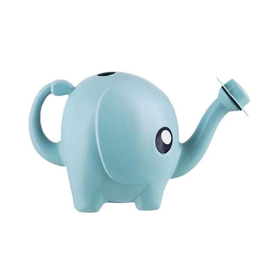 Cute Blue Elephant Watering Can - Small Plastic Garden Watering Pot for Indoor Plants, Potted Flowers, Patio & Lawn Gardening - Perfect for Kids & Home Decor