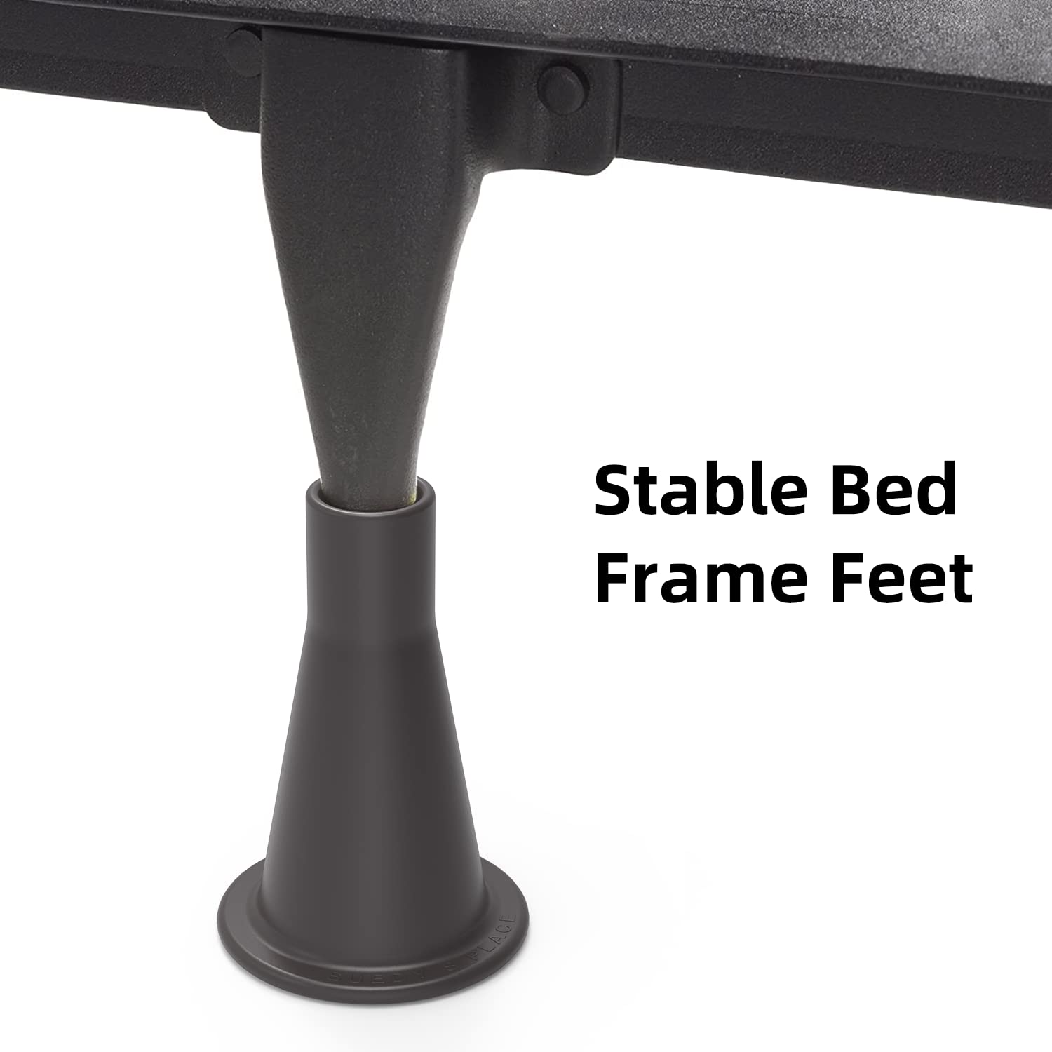 6 Pcs Tall Sturdy Cone Shaped Bed Frame Legs - Heavy Duty Plastic Bed Risers to Replace Wheels & Casters - Perfect for Raising Beds, Sofas & Furniture for Extra Storage Space