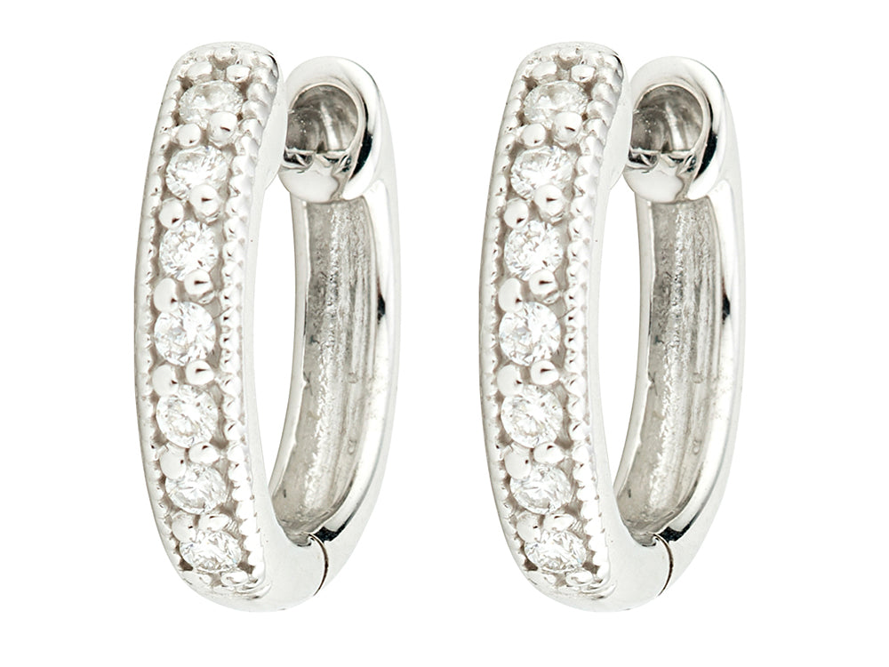Jude Frances Diamond Huggie Hoop Earrings - 14K Gold Plated Cubic Zirconia Stud Earrings for Women | Perfect for Everyday Wear, Parties & Special Occasions