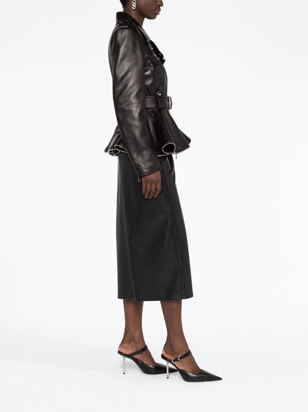 Alexander McQueen Black Leather Jacket for Men & Women | Stylish Designer Outerwear for Fall & Winter Fashion | Perfect for Parties, Dates & Night Out
