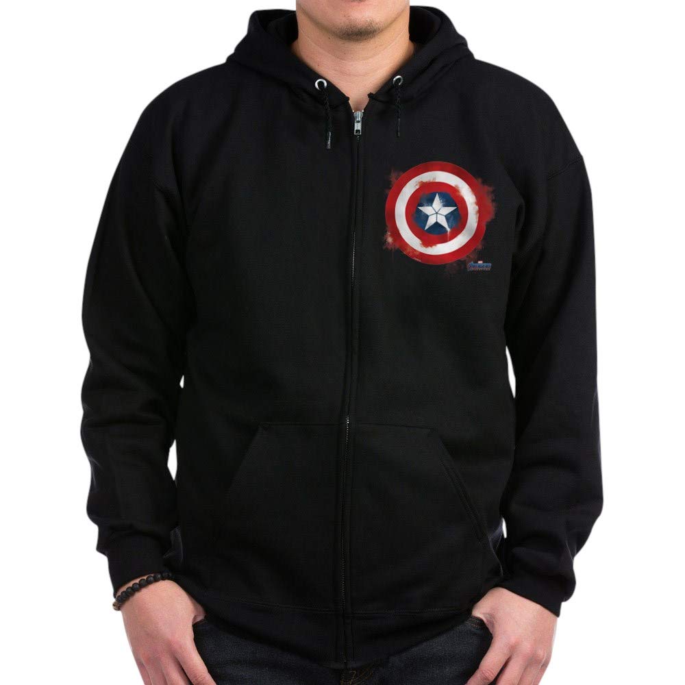 Captain America Zip Hoodie - Dark Marvel Superhero Sweatshirt for Men & Women | Perfect for Cosplay, Casual Wear & Gifts | CafePress Official Merchandise