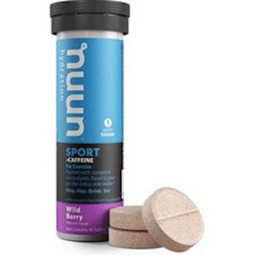NUUN Sport + Caffeine Electrolyte Tablets - Wild Berry Flavor for Hydration & Energy Boost | Perfect for Running, Cycling & Workouts