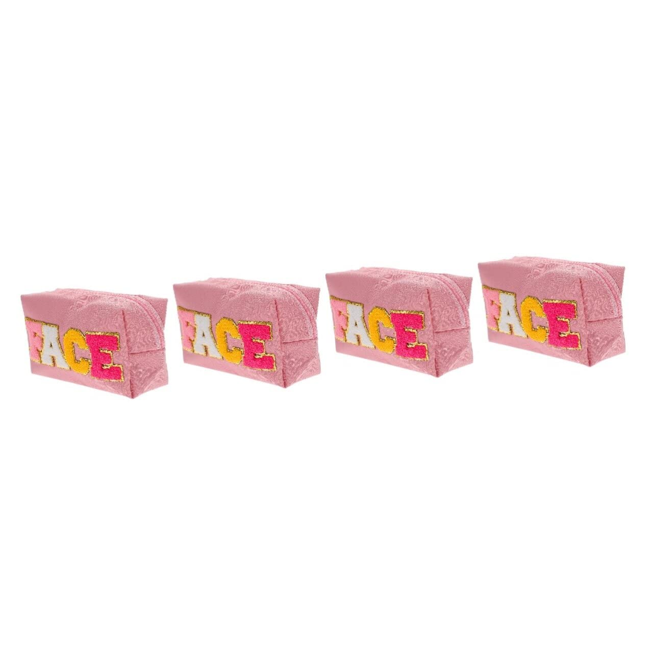 Healifty 4pcs Embroidered Letter Wallet Organizer for Women - Fashionable Clutch Bag, Travel Makeup Pouch & Handy Storage Essential | Perfect for Daily Use, Vacation Trips & Cosmetic Organization
