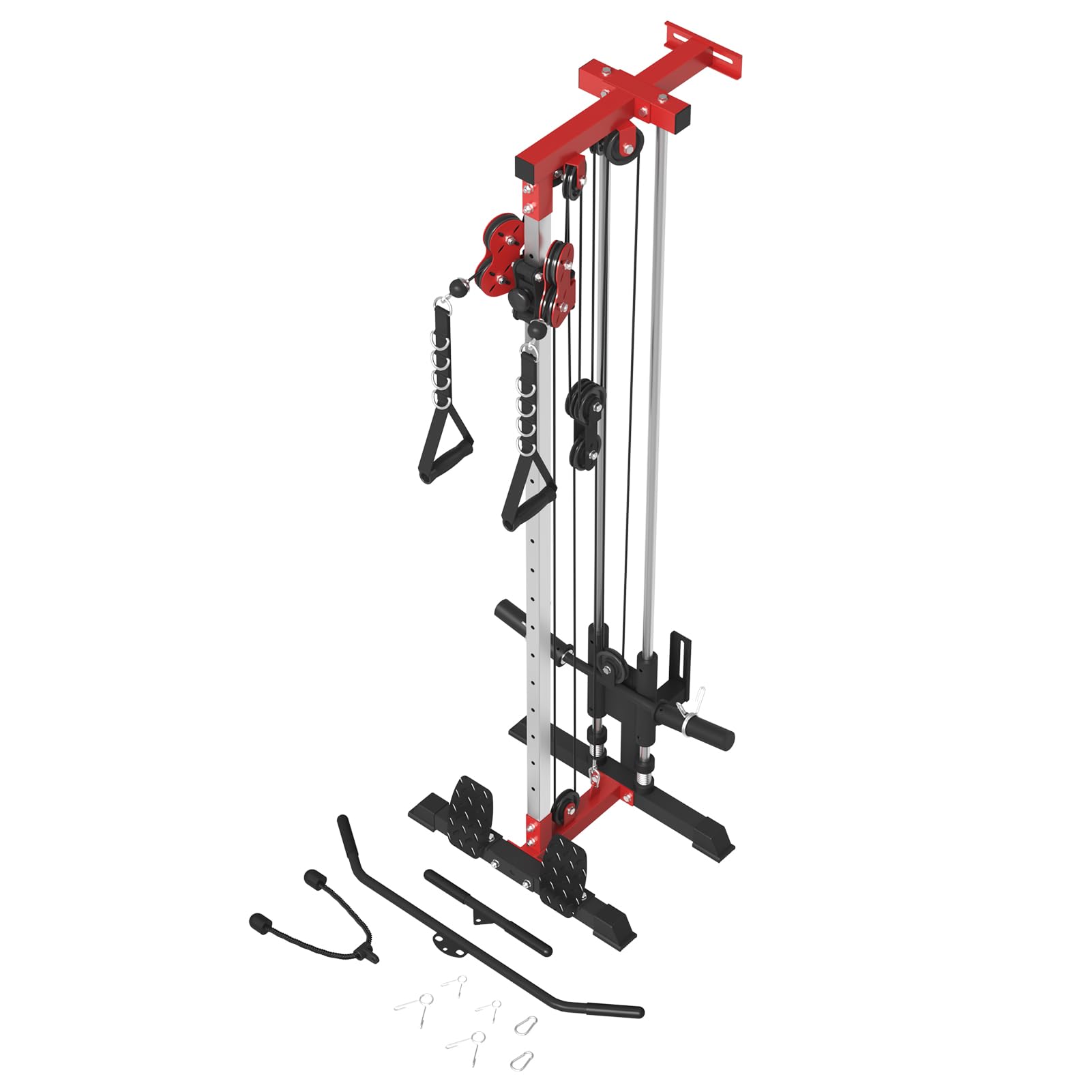 ER KANG Wall Mount Cable Station - Dual Pulley System with 18 Adjustable Positions for Home Gym Strength Training | Perfect for Full-Body Workouts, Weight Loss & Muscle Building
