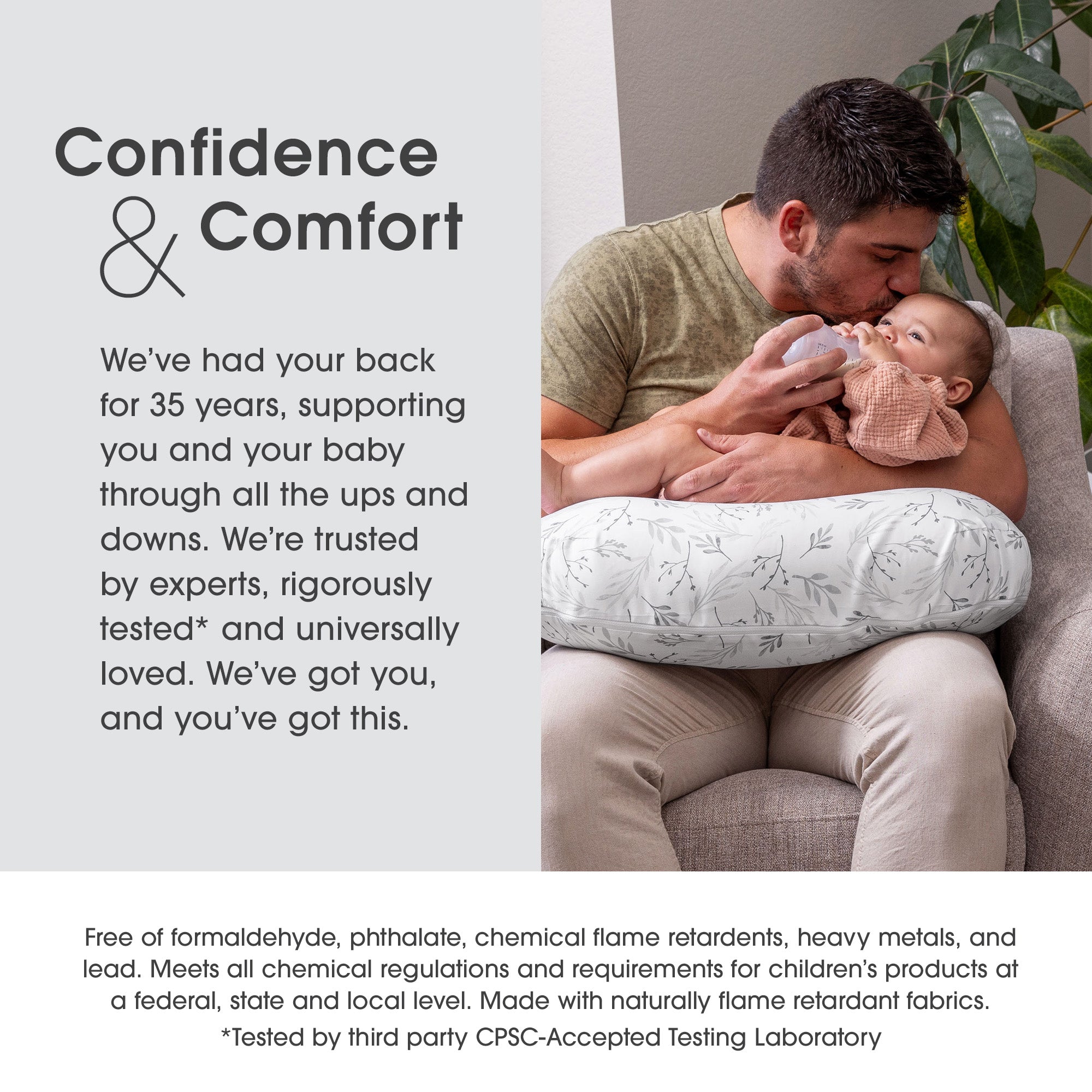 Boppy Original Nursing Pillow and Infant Support - Perfect for Breastfeeding, Bottle Feeding & Tummy Time - Soft, Comfortable & Ergonomic Design for Newborns & Babies