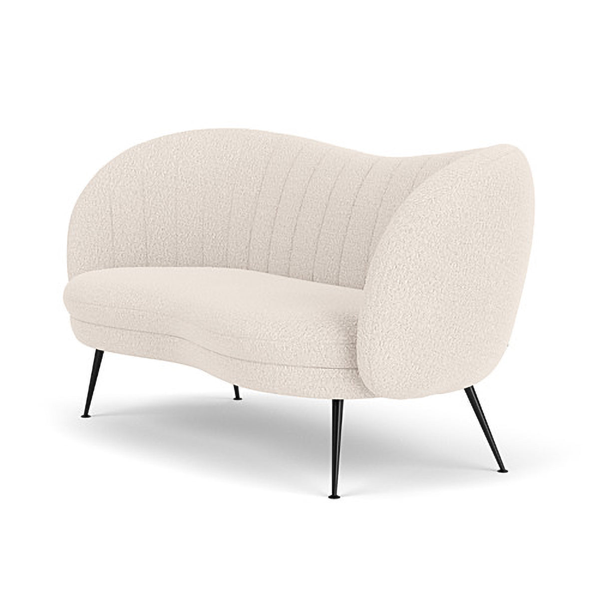 Flora Boucle 2-Seater Sofa - Modern Upholstered Loveseat for Living Room, Bedroom & Small Spaces | Soft Chenille Fabric Couch with Solid Wood Frame