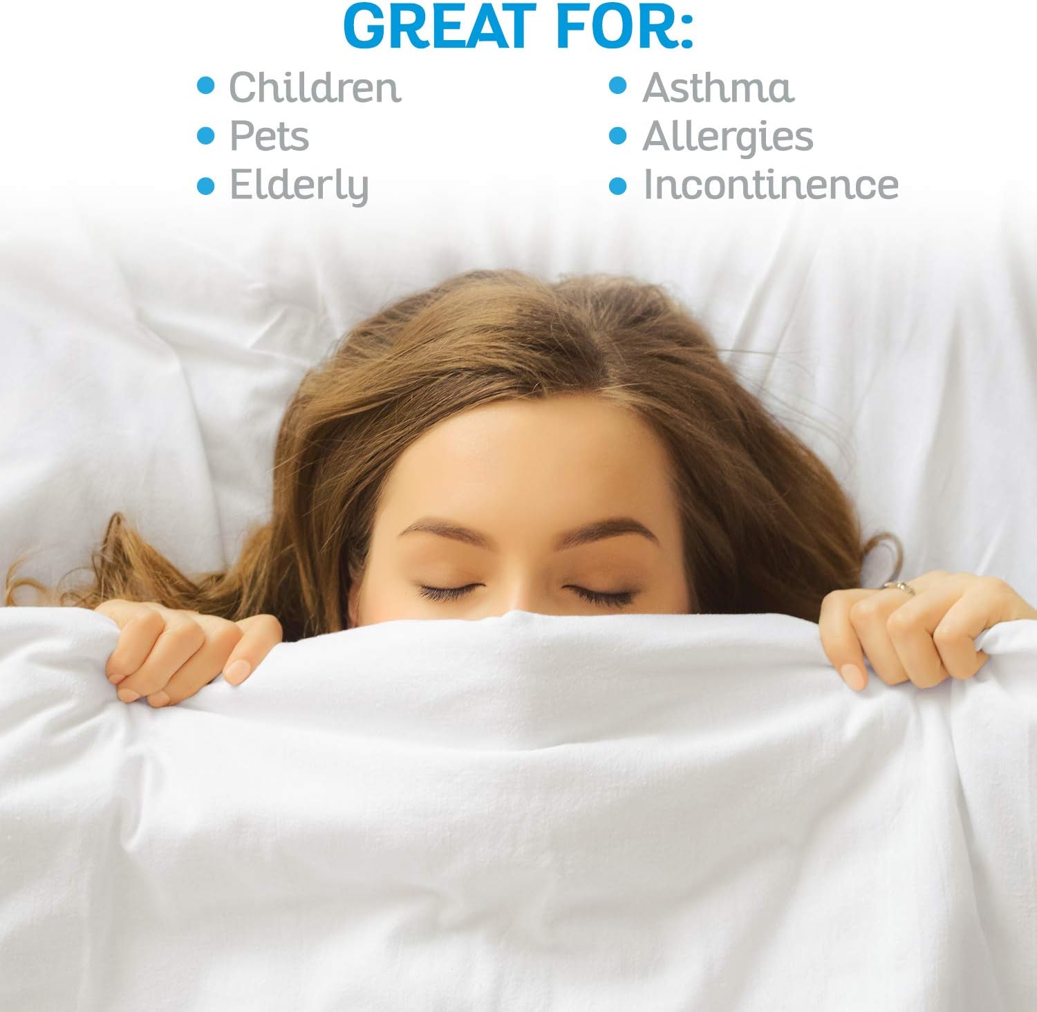 Waterproof Mattress Protector - Queen Size, Hypoallergenic & Breathable - Perfect for Bedwetting, Allergies & Spills - Ideal for Kids, Adults & Guest Rooms