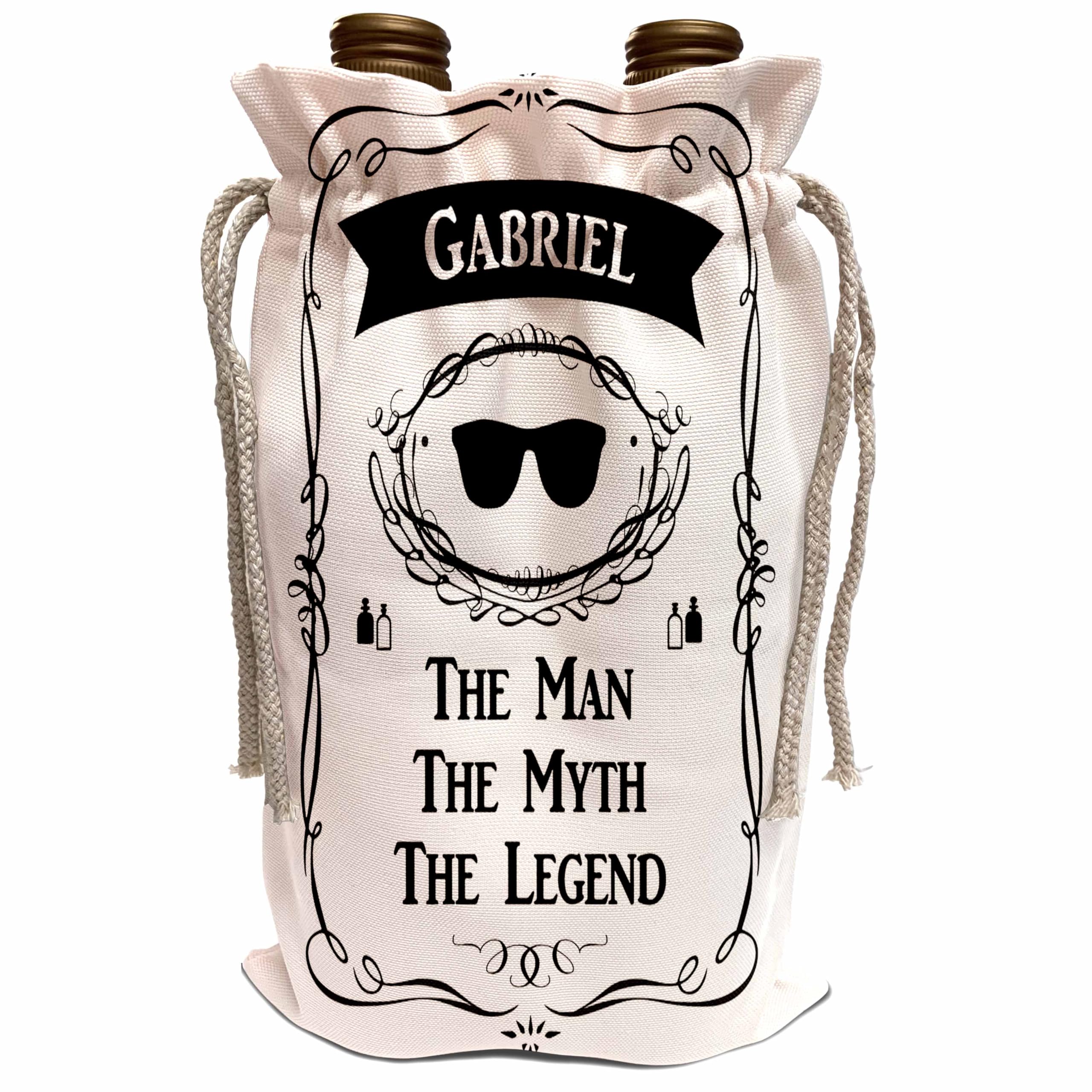 3D Personalized Wine Bag - Gabriel The Man The Myth The Legend - Custom Name Gift for Men, Birthday, Anniversary, Father's Day - Perfect for Wine Lovers & Special Occasions