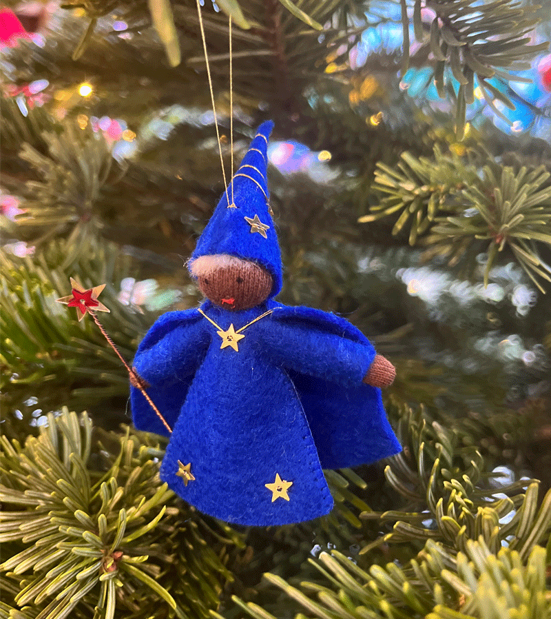 2023 Black Wizard Waldorf Felt Doll - Handmade Waldorf Inspired Toy for Kids | Perfect for Imaginative Play, Storytelling & Waldorf Education