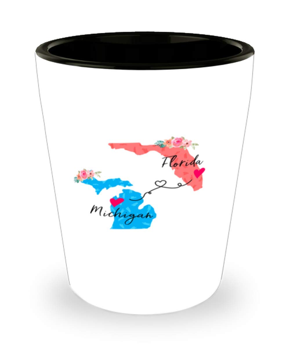 Unique Birthday Gifts for Friends & Family - Personalized Shot Glasses Set - Florida & Michigan Themed Gifts - Thoughtful Present Ideas for Women - Perfect for Parties, Housewarming & Holiday Celebrations