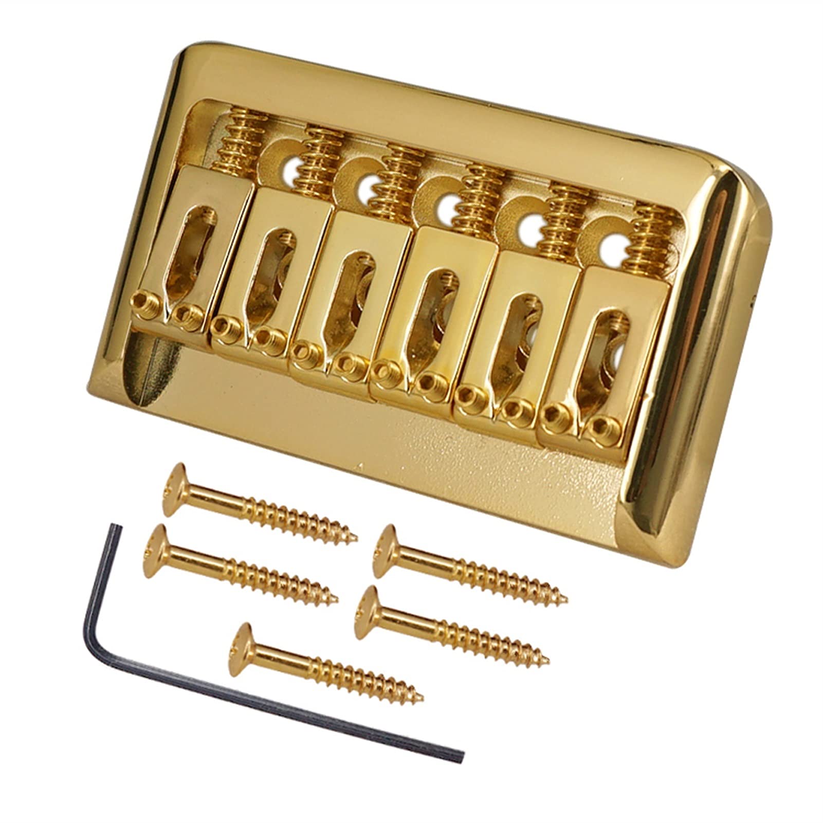 Premium 6-String Electric Guitar Bridge System Set - Gold Metal Saddle & Tailpiece for Enhanced Tone & Sustain | Perfect for Rock, Blues & Jazz Performances