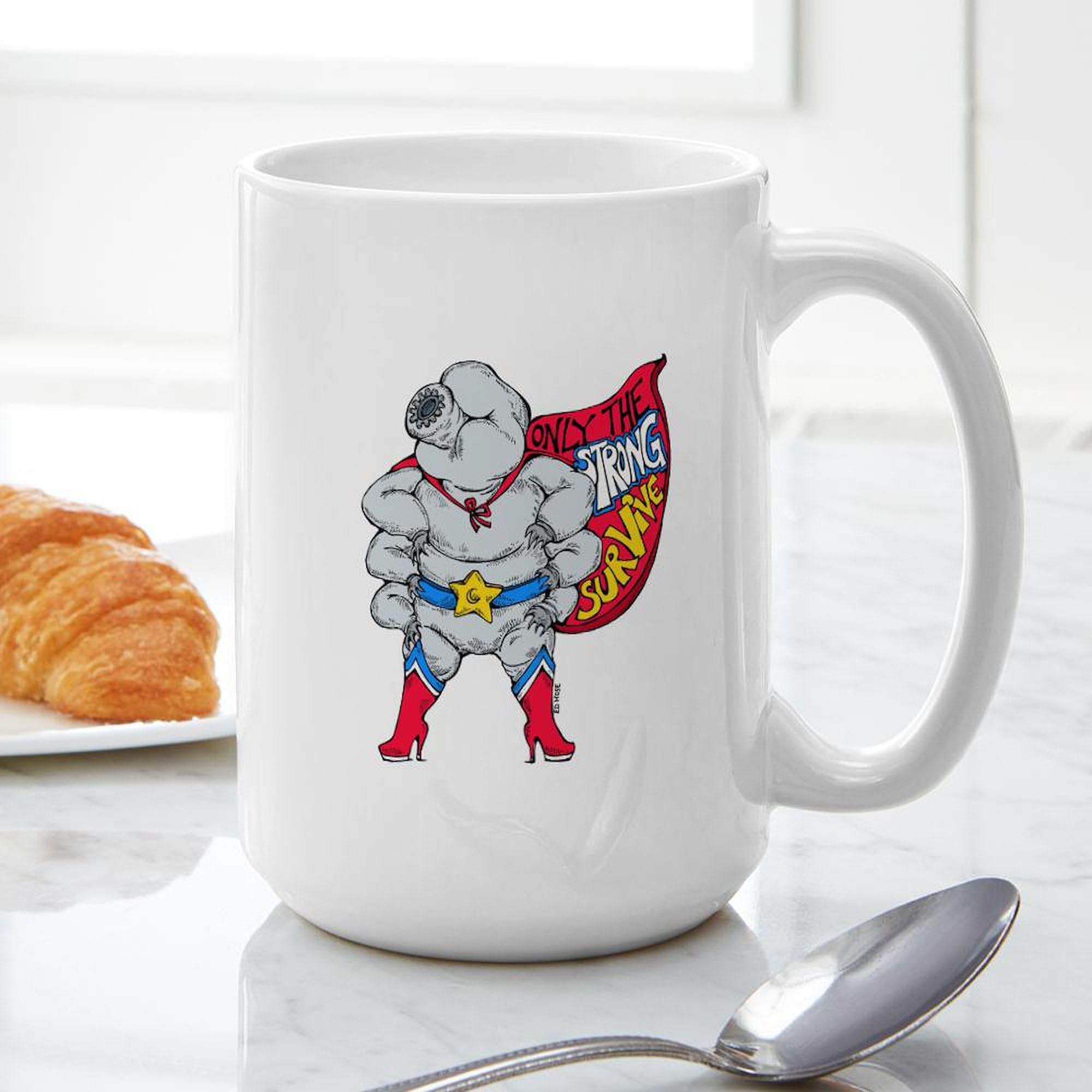 Strong Tardigrade Design 15oz (444ml) Ceramic Coffee Mug - Durable & Stylish Cup for Hot Drinks, Perfect for Home, Office or Gifts