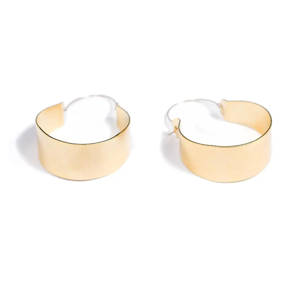 18K Gold Plated Cali Oversized Hoop Earrings - Trendy Statement Jewelry for Women, Perfect for Parties, Date Nights & Everyday Wear
