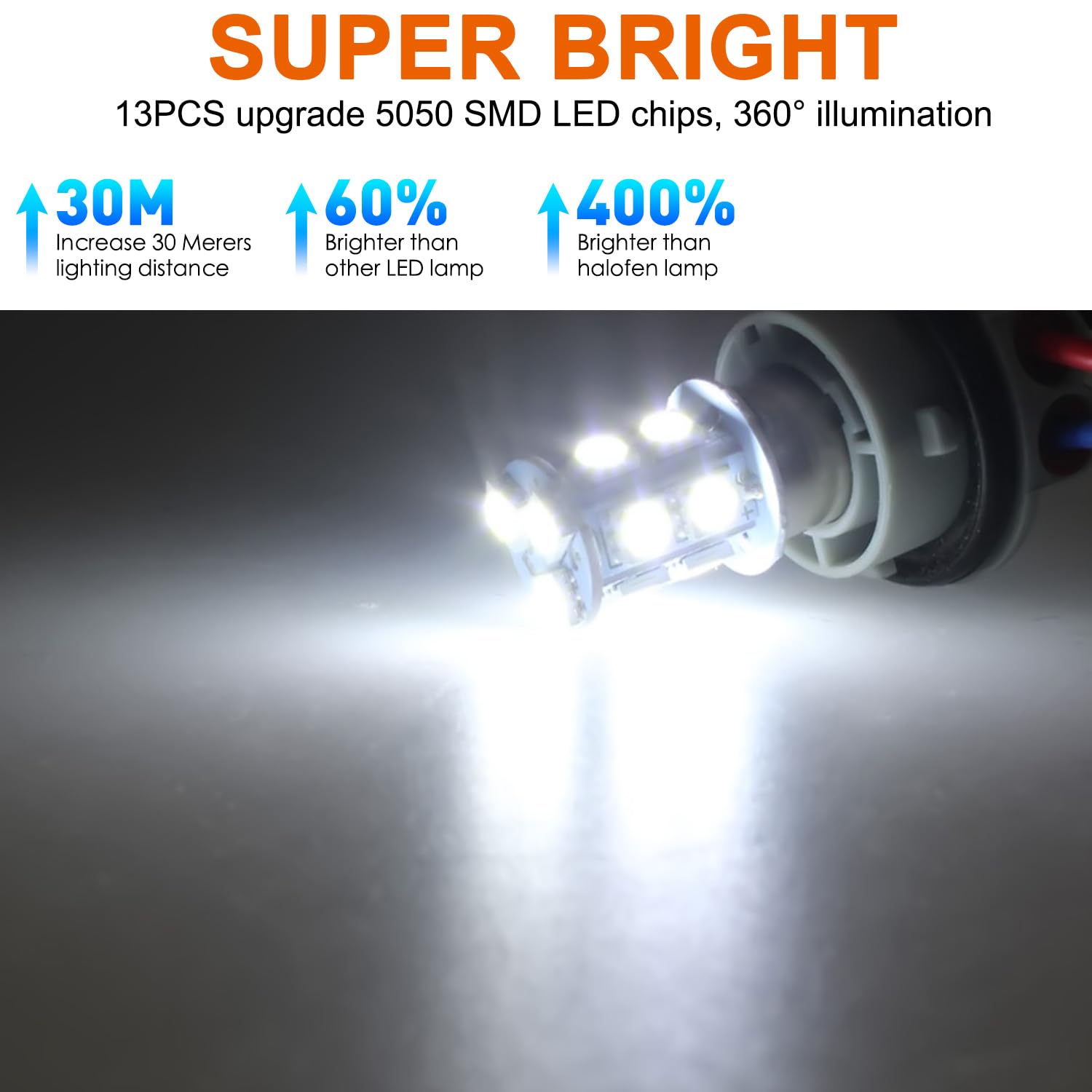 1156 LED Bulb White Super Bright 5050 13-SMD - BA15S 7506 1141 1073 1003 Replacement Bulbs for 12V RV, Boat, Camper Interior Dome Lights (Pack of 6) - Perfect for RV Ceiling Lights, Travel Trailer Lighting & Marine Cabin Illumination