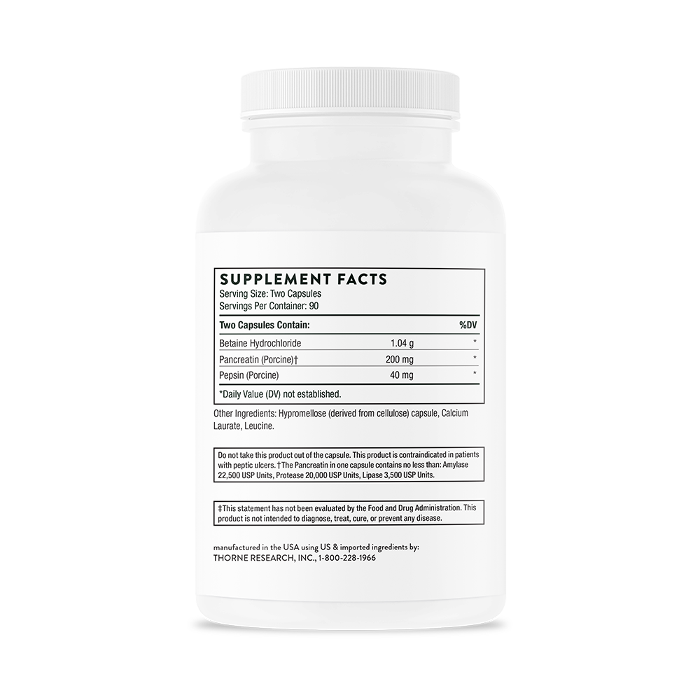 Thorne Multi Enzyme Supplement (SD410) - Digestive Support for Gut Health & Nutrient Absorption | Ideal for Meal Digestion & Bloating Relief